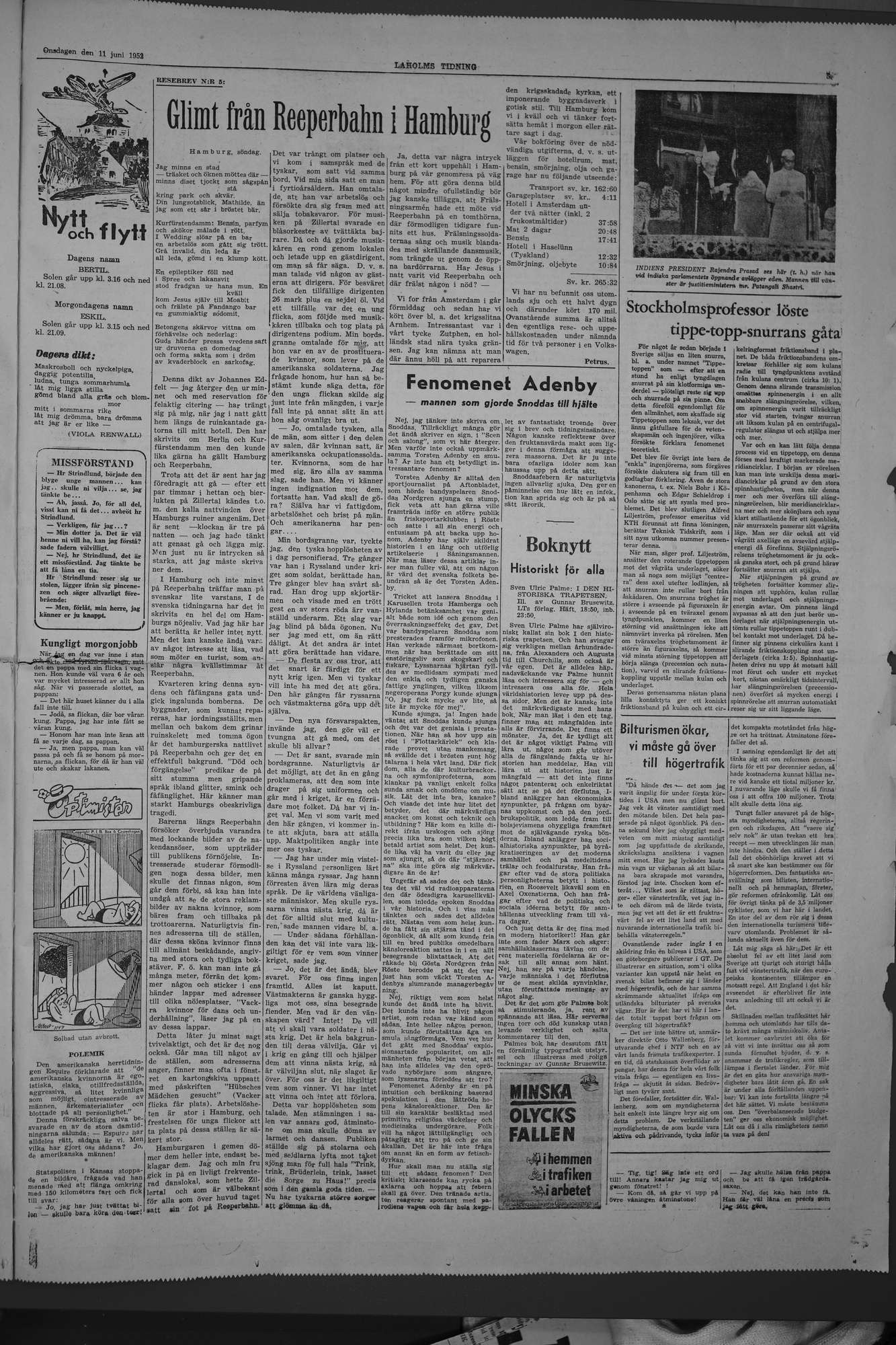 Laholms Tidning Onsdag 11 juni 1952, sida 5