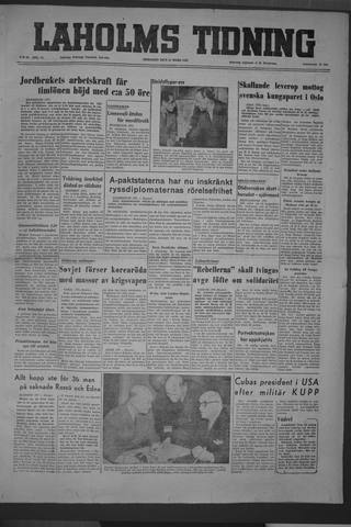 Förstasidan, Tisdag 11 mars 1952