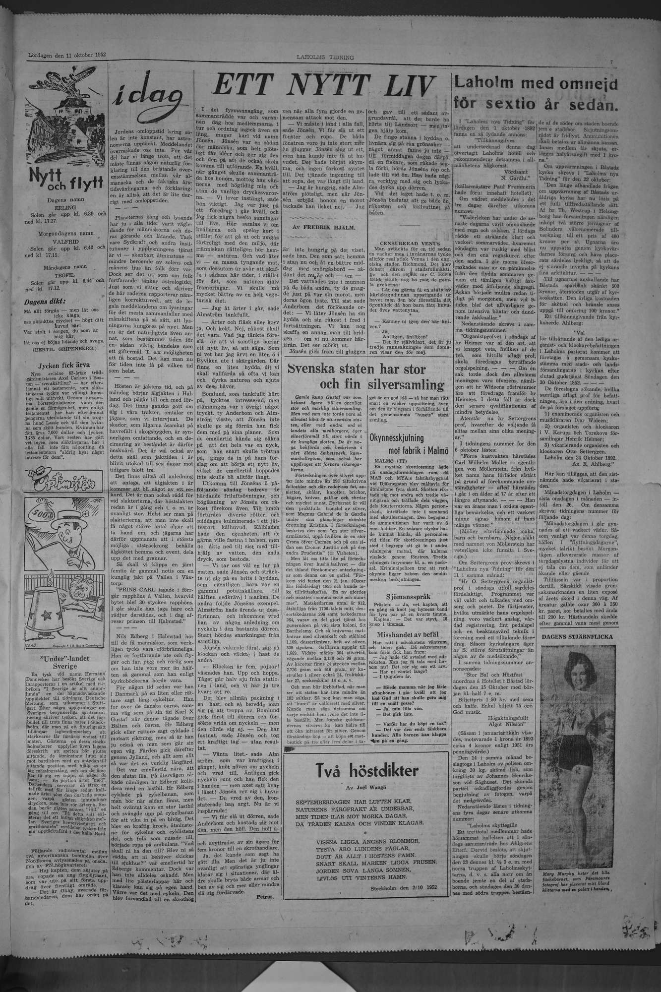 Laholms Tidning Lördag 11 oktober 1952, sida 7
