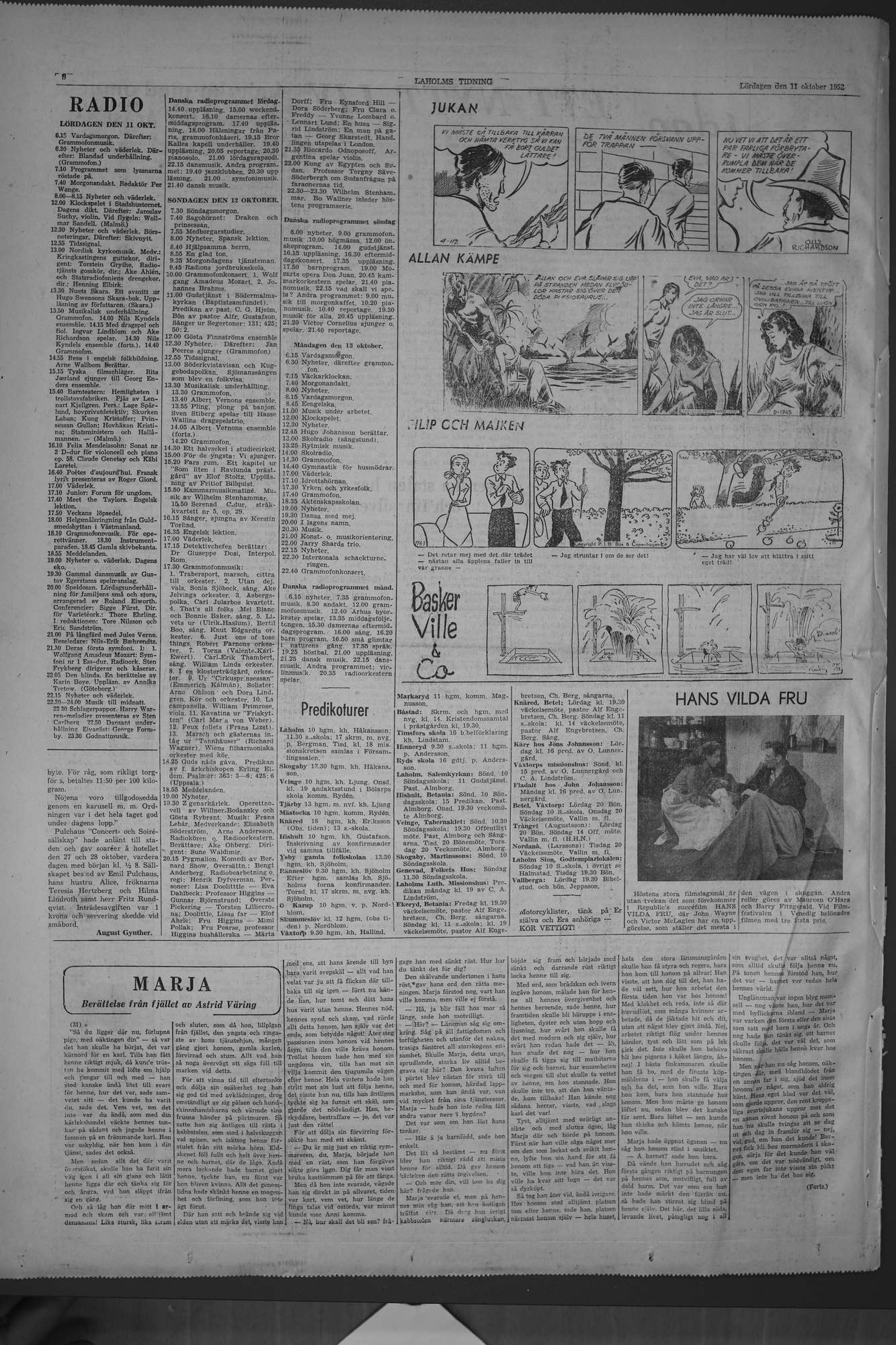 Laholms Tidning Lördag 11 oktober 1952, sida 8