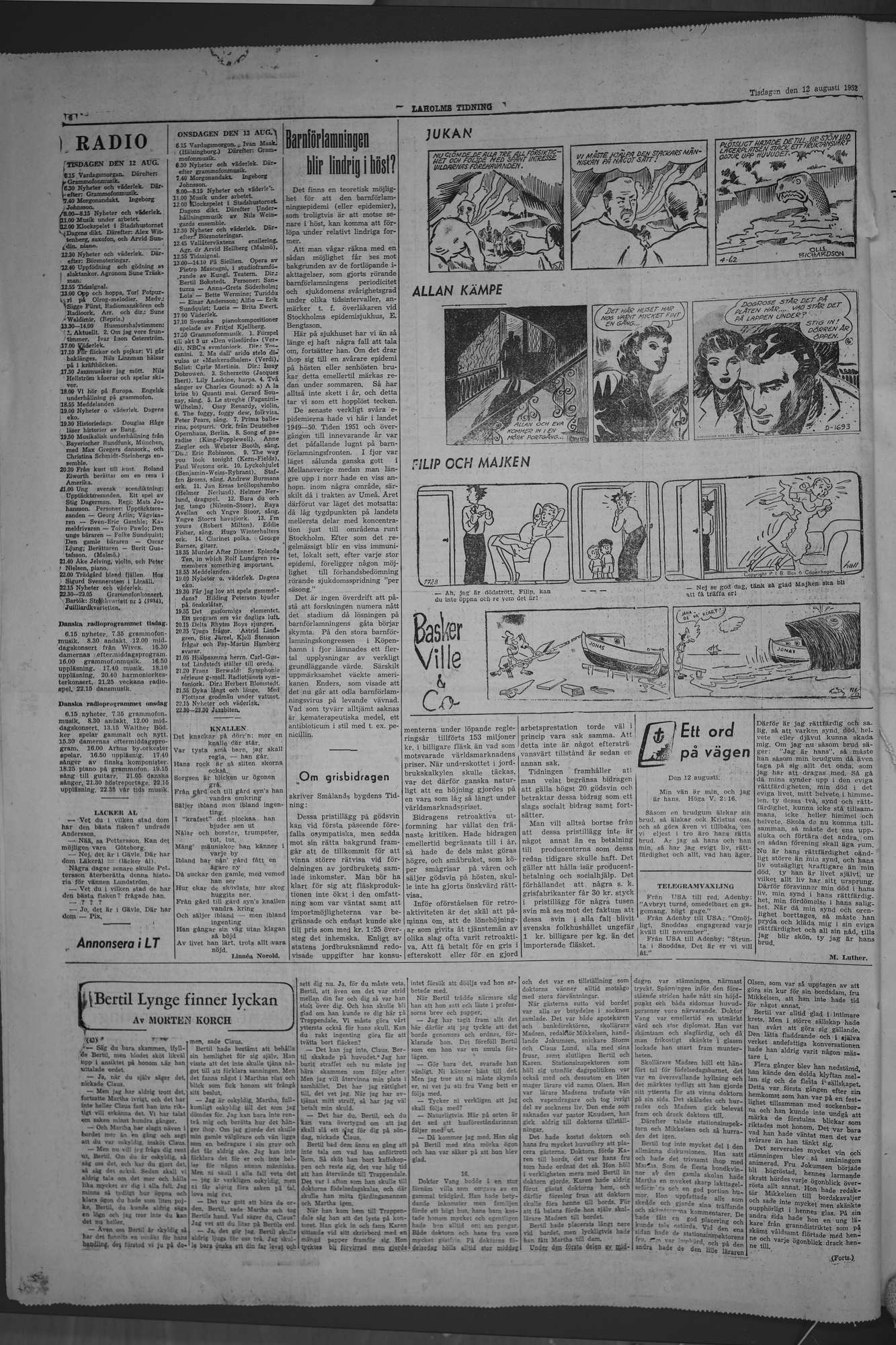 Laholms Tidning Tisdag 12 augusti 1952, sida 6