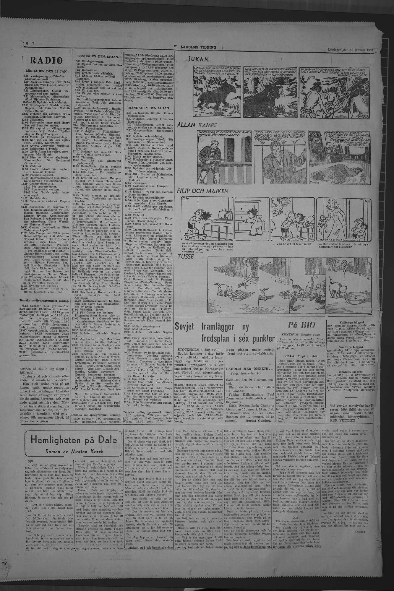 Laholms Tidning Lördag 12 januari 1952, sida 8