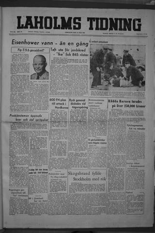 Förstasidan, Lördag 12 juli 1952