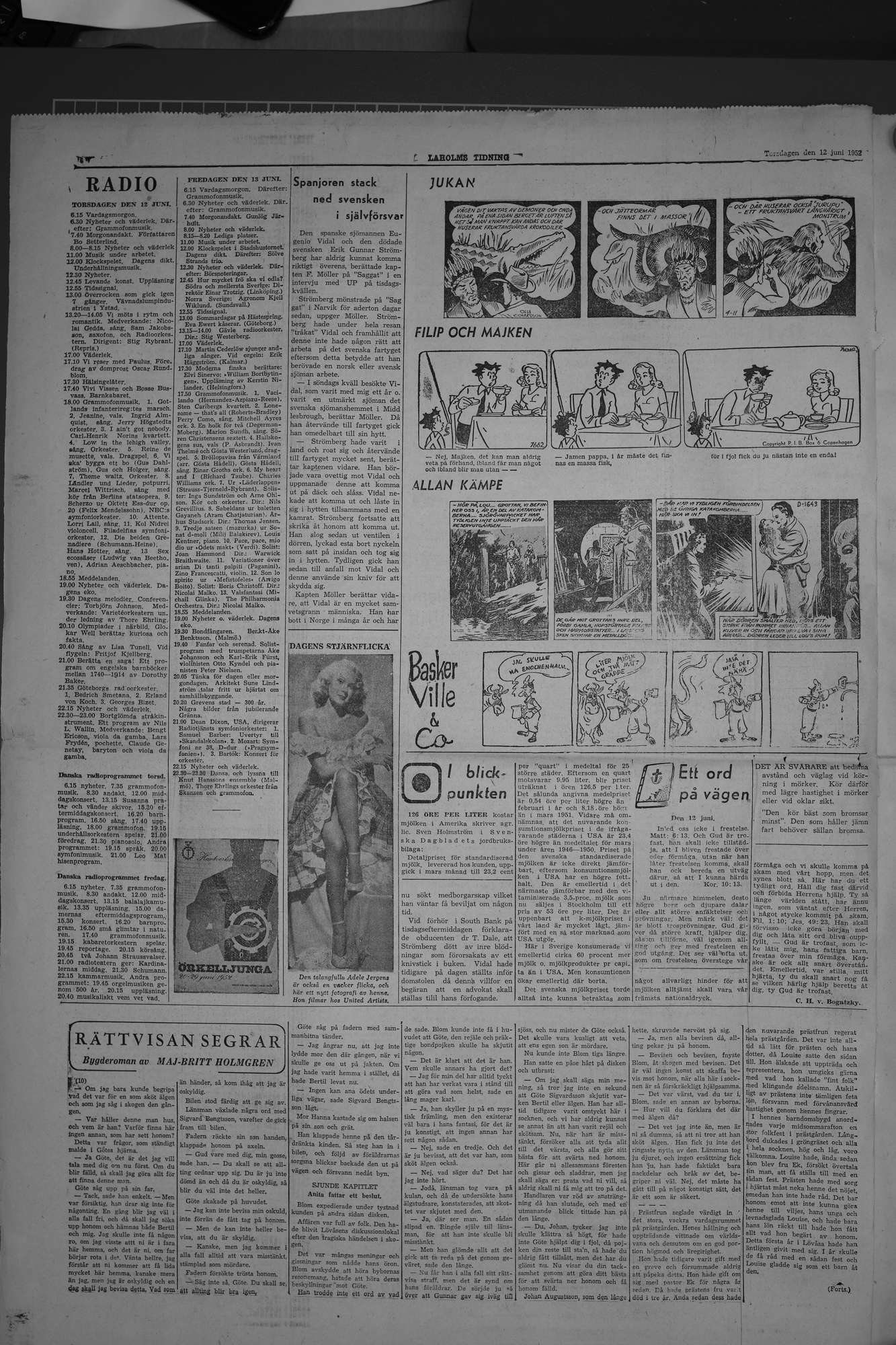 Laholms Tidning Torsdag 12 juni 1952, sida 6