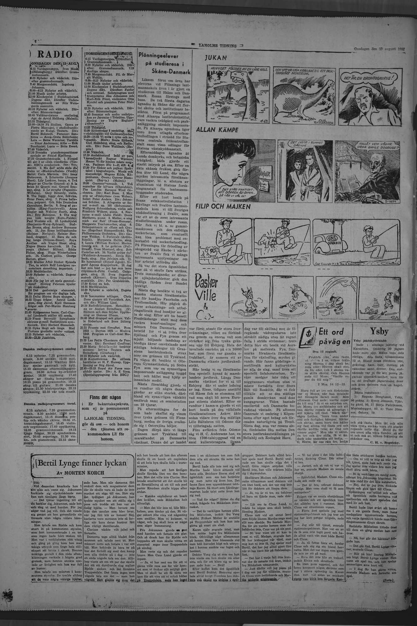 Laholms Tidning Onsdag 13 augusti 1952, sida 6