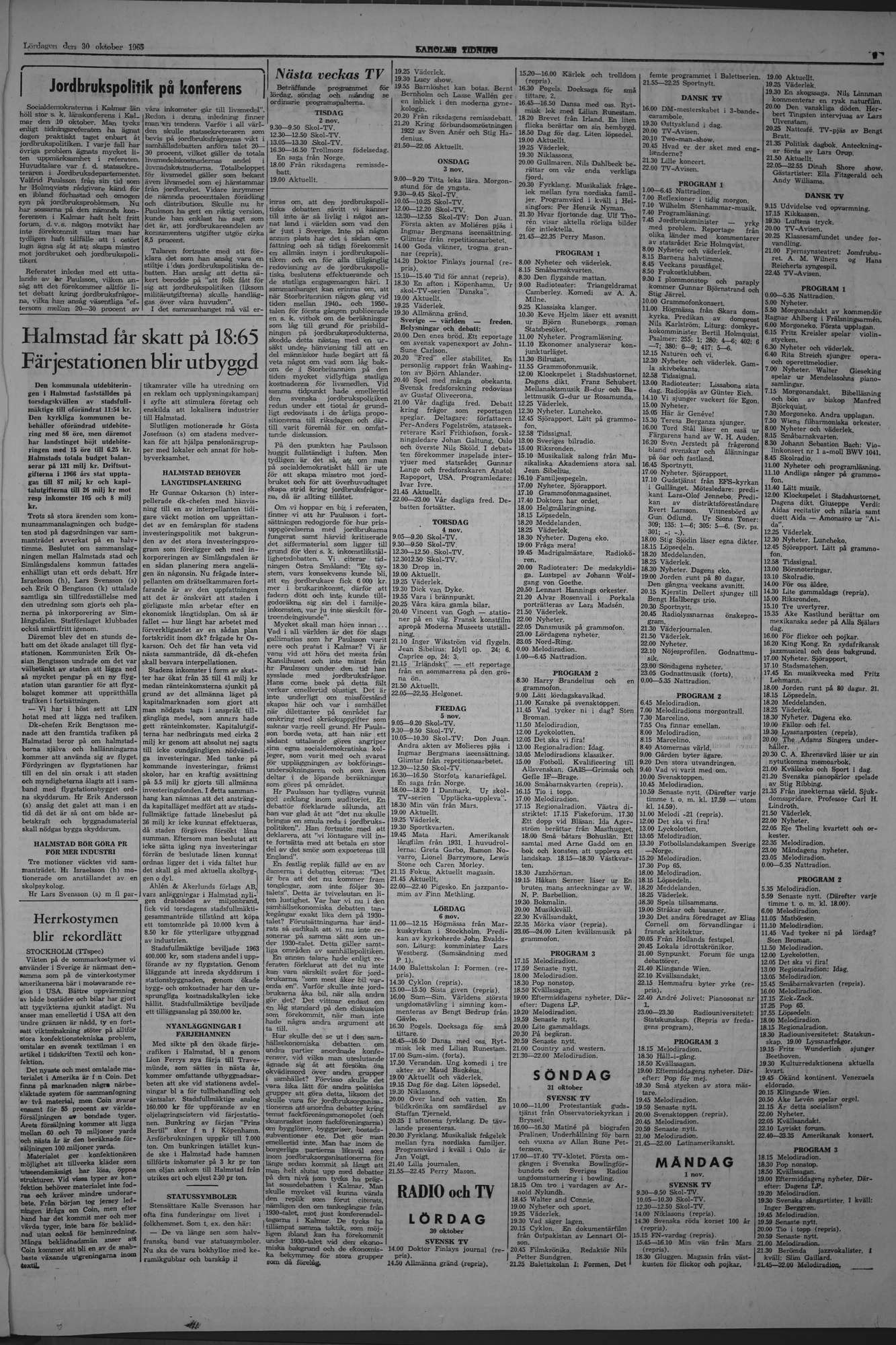 Laholms Tidning Lördag 30 oktober 1965, sida 7