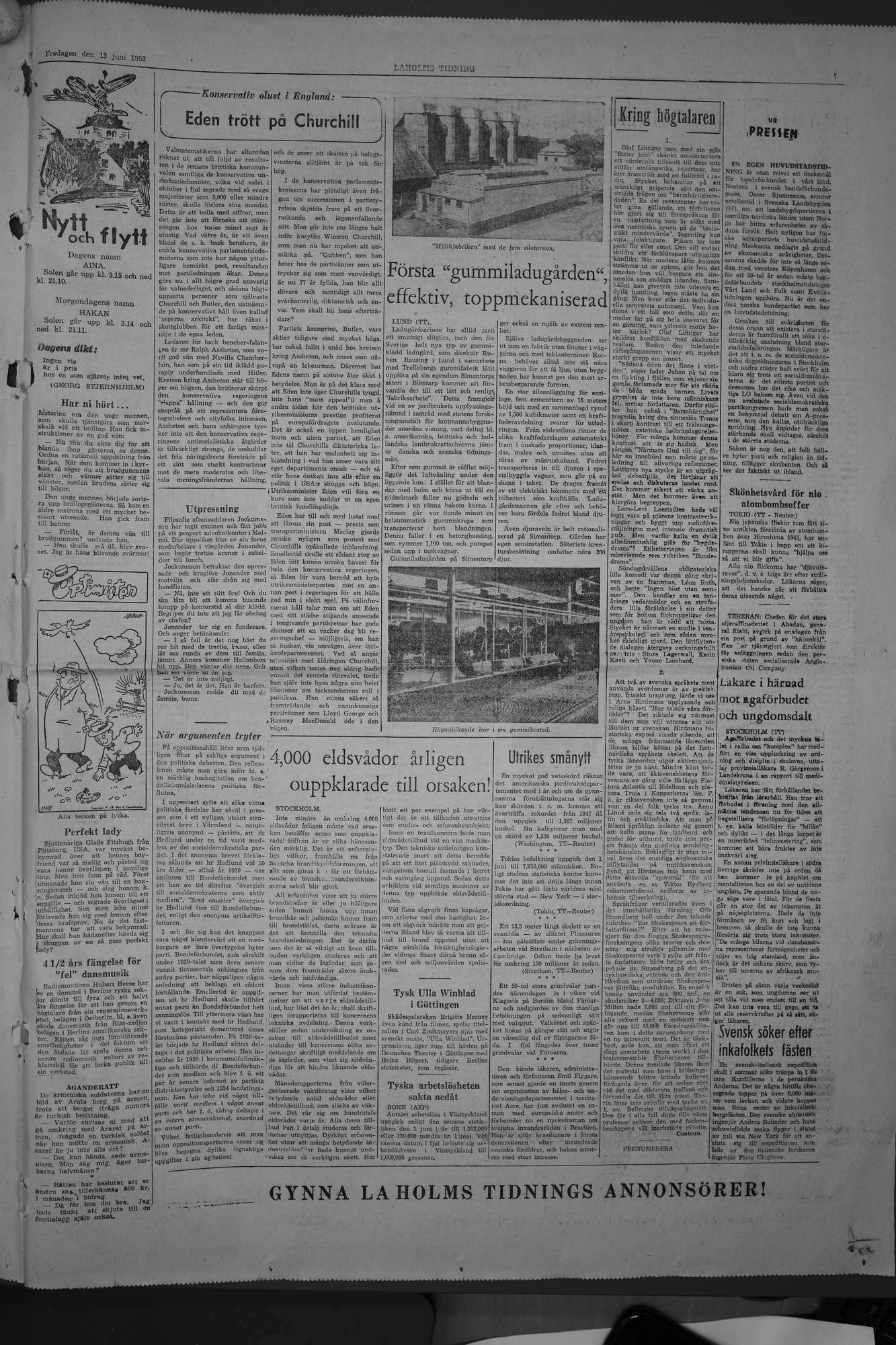 Laholms Tidning Fredag 13 juni 1952, sida 7