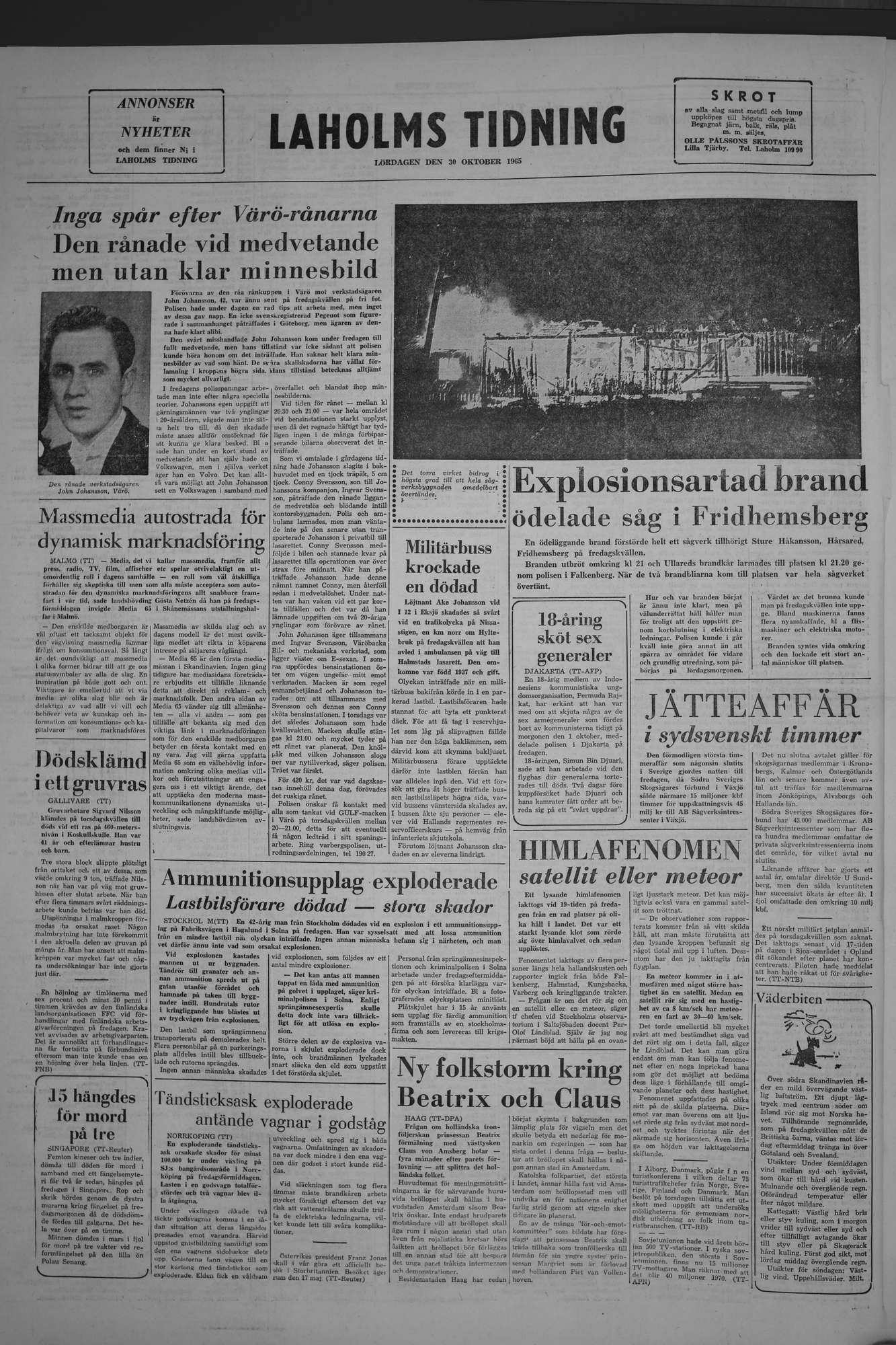 Laholms Tidning Lördag 30 oktober 1965, sida 8
