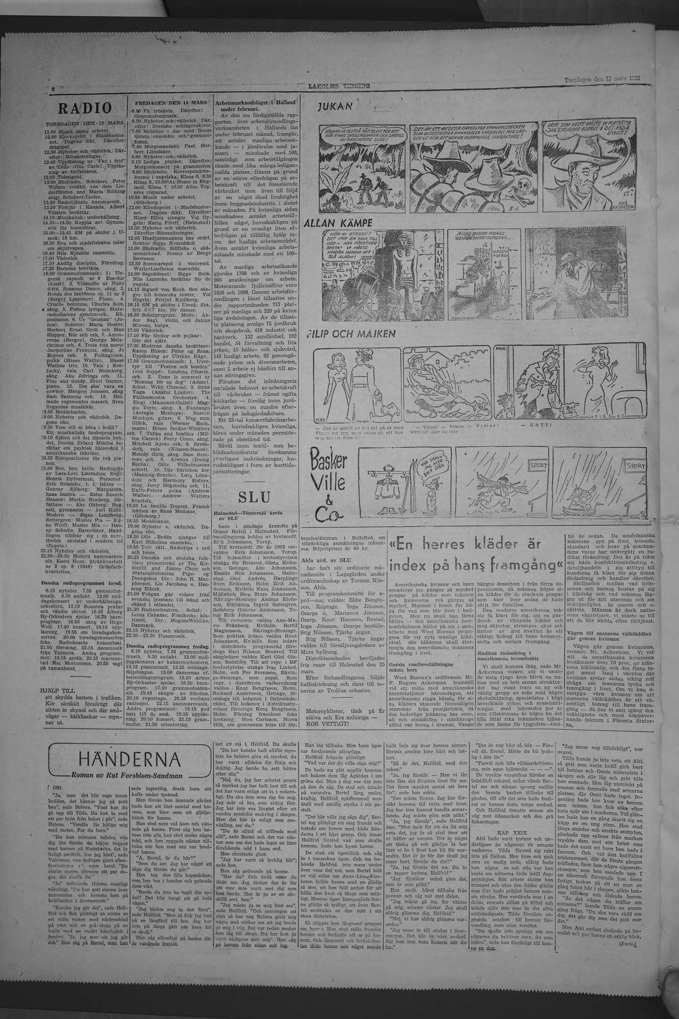 Laholms Tidning Torsdag 13 mars 1952, sida 7