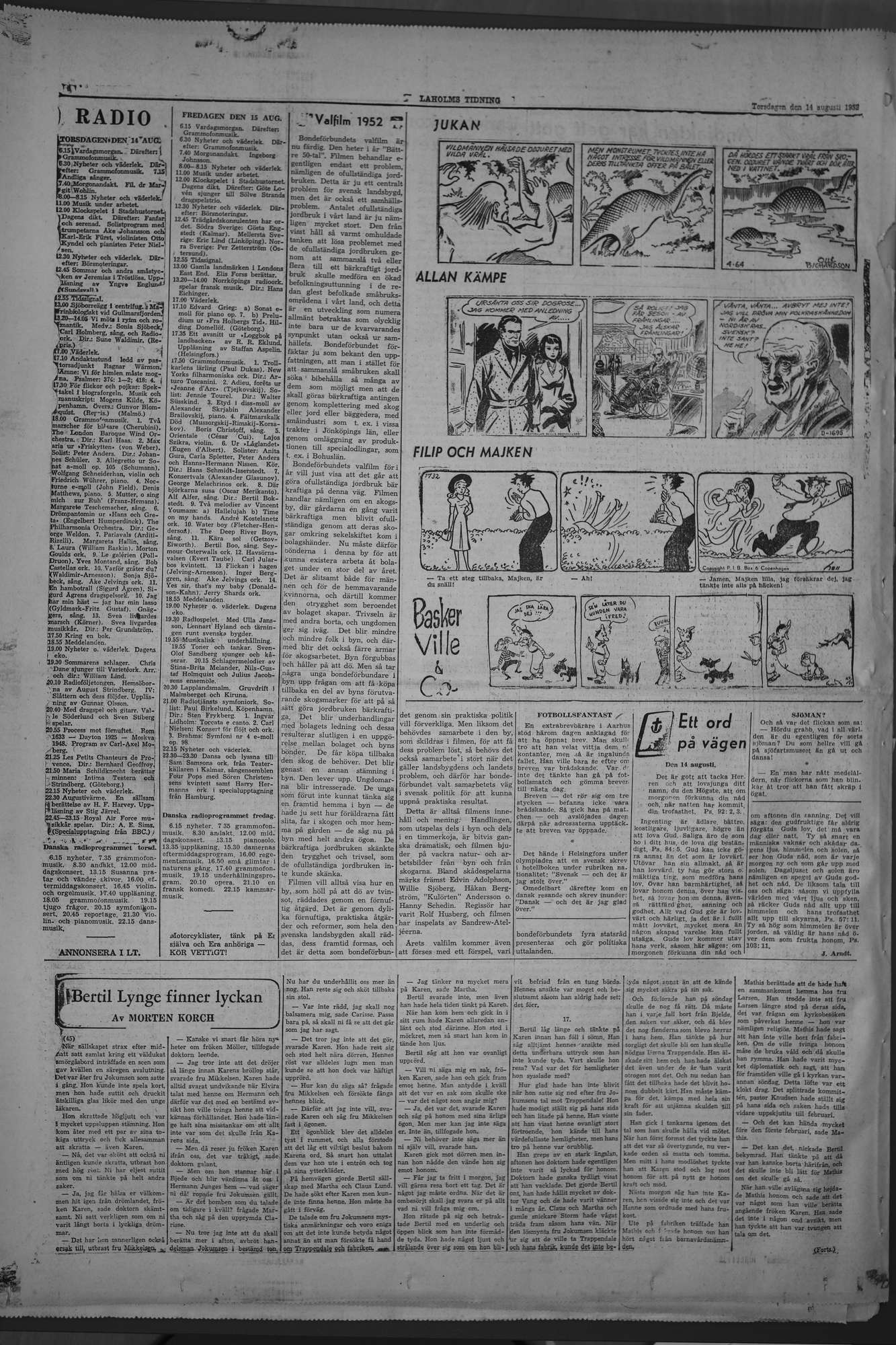 Laholms Tidning Torsdag 14 augusti 1952, sida 6