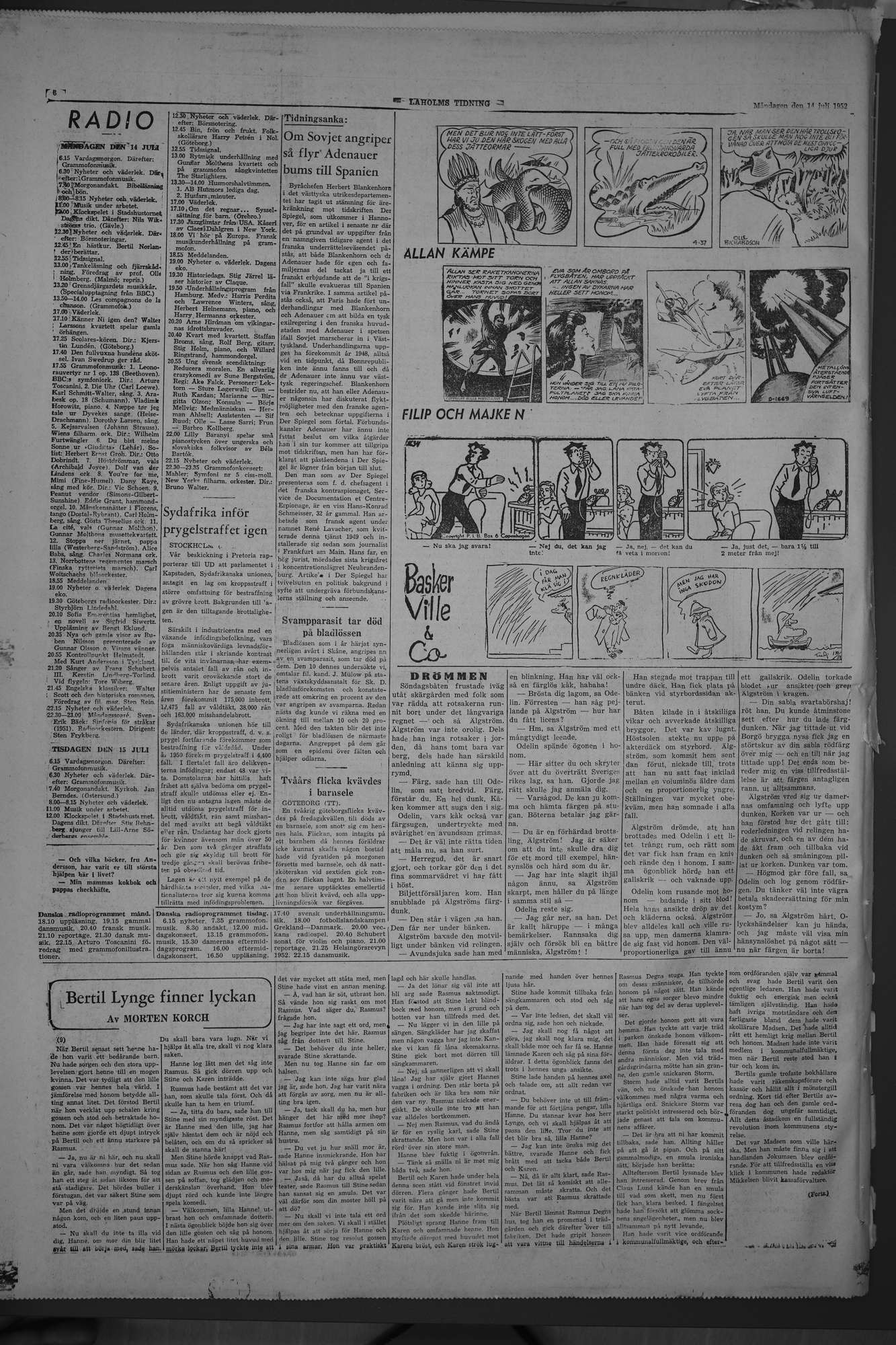 Laholms Tidning Måndag 14 juli 1952, sida 6