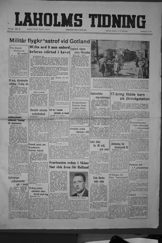 Förstasidan, Lördag 14 juni 1952