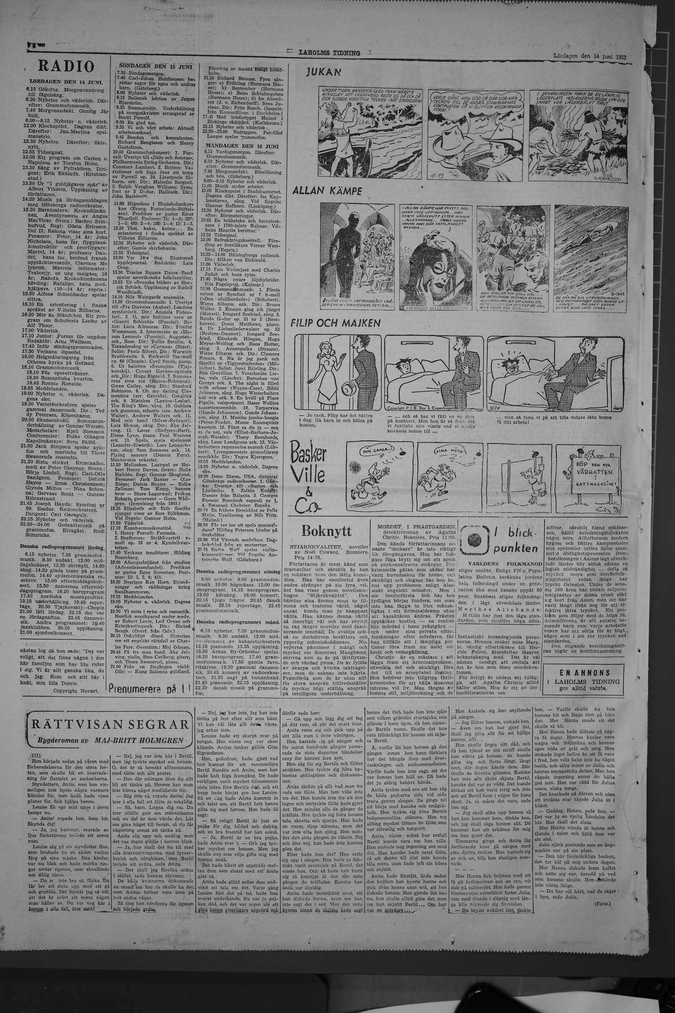 Laholms Tidning Lördag 14 juni 1952, sida 8