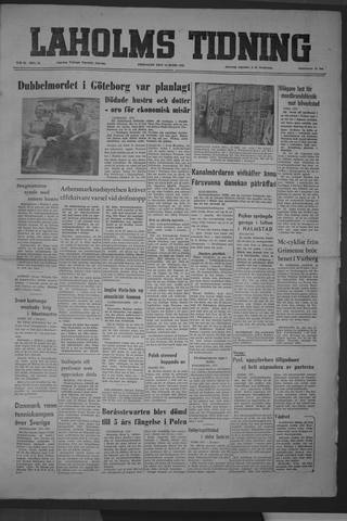 Förstasidan, Fredag 14 mars 1952