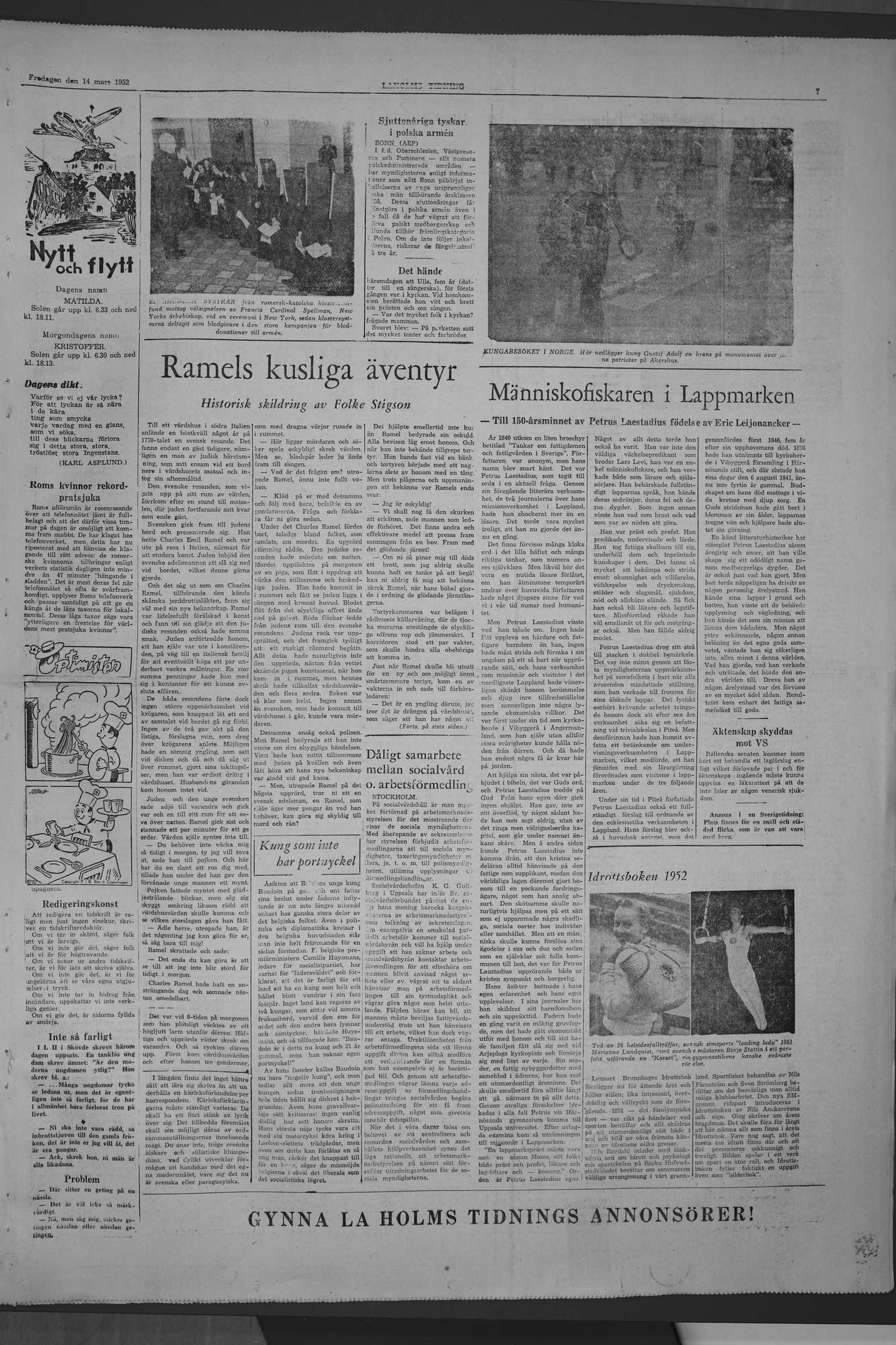 Laholms Tidning Fredag 14 mars 1952, sida 7