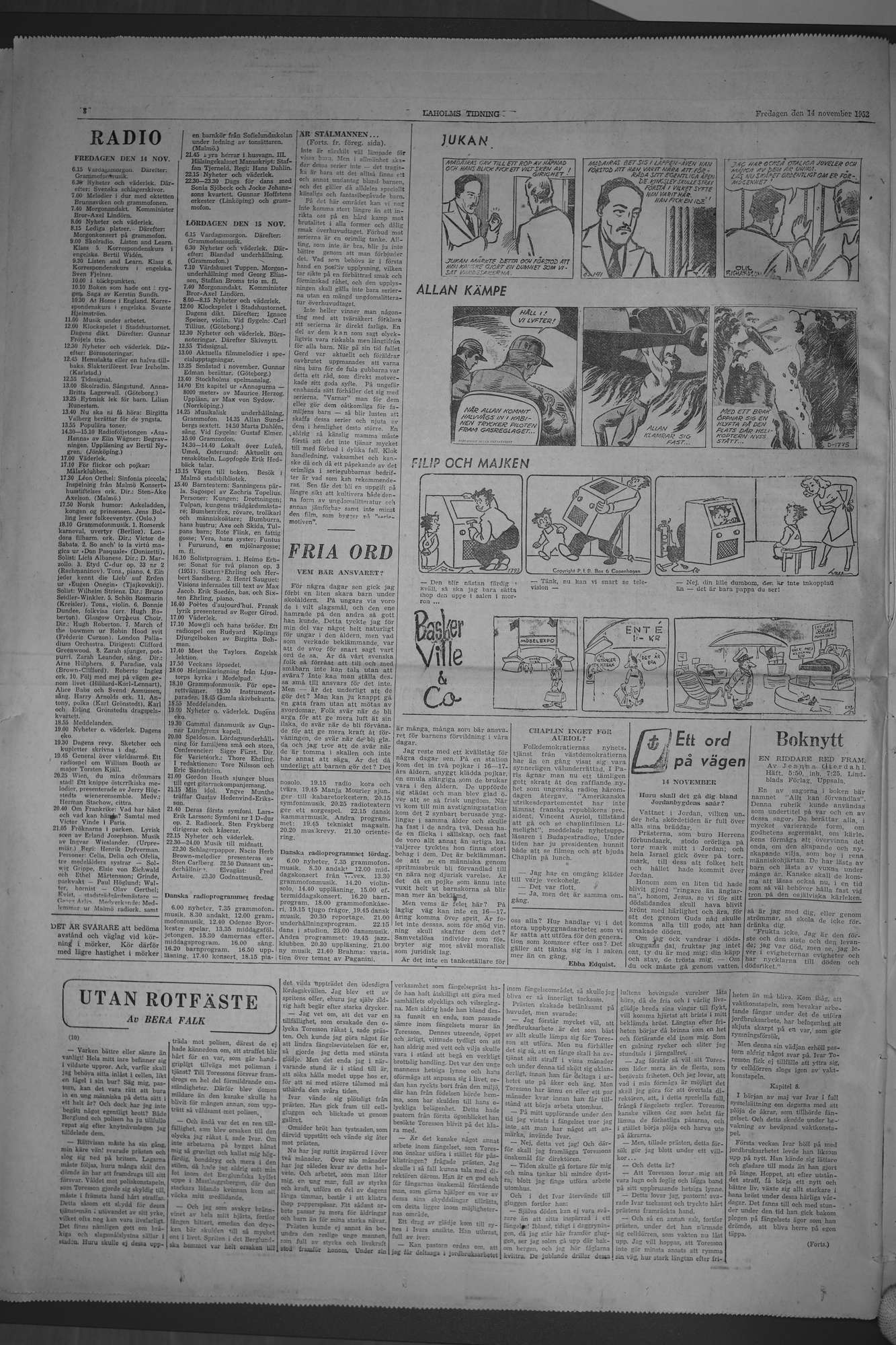 Laholms Tidning Fredag 14 november 1952, sida 8