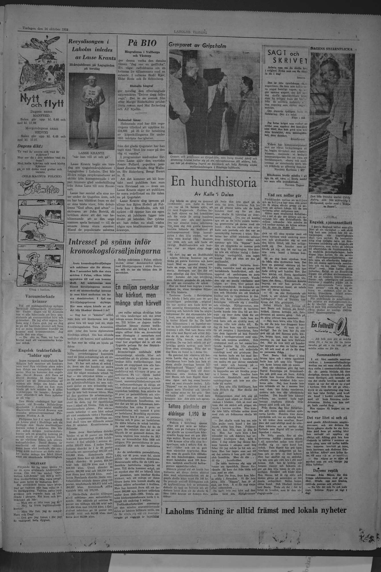 Laholms Tidning Tisdag 14 oktober 1952, sida 5
