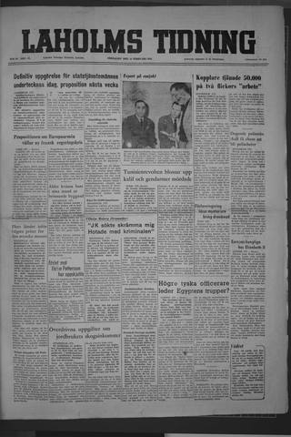 Förstasidan, Fredag 15 februari 1952