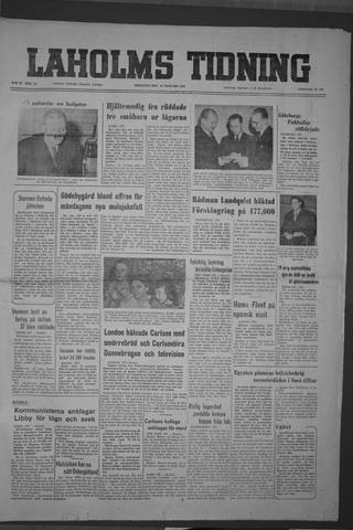 Förstasidan, Tisdag 15 januari 1952