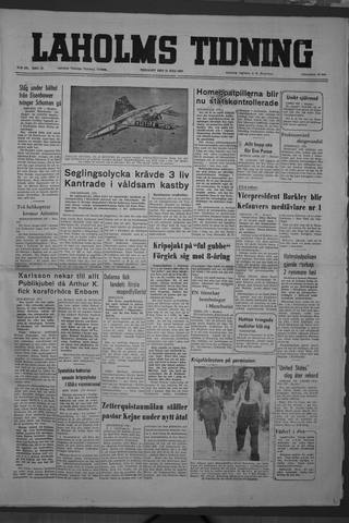 Förstasidan, Tisdag 15 juli 1952