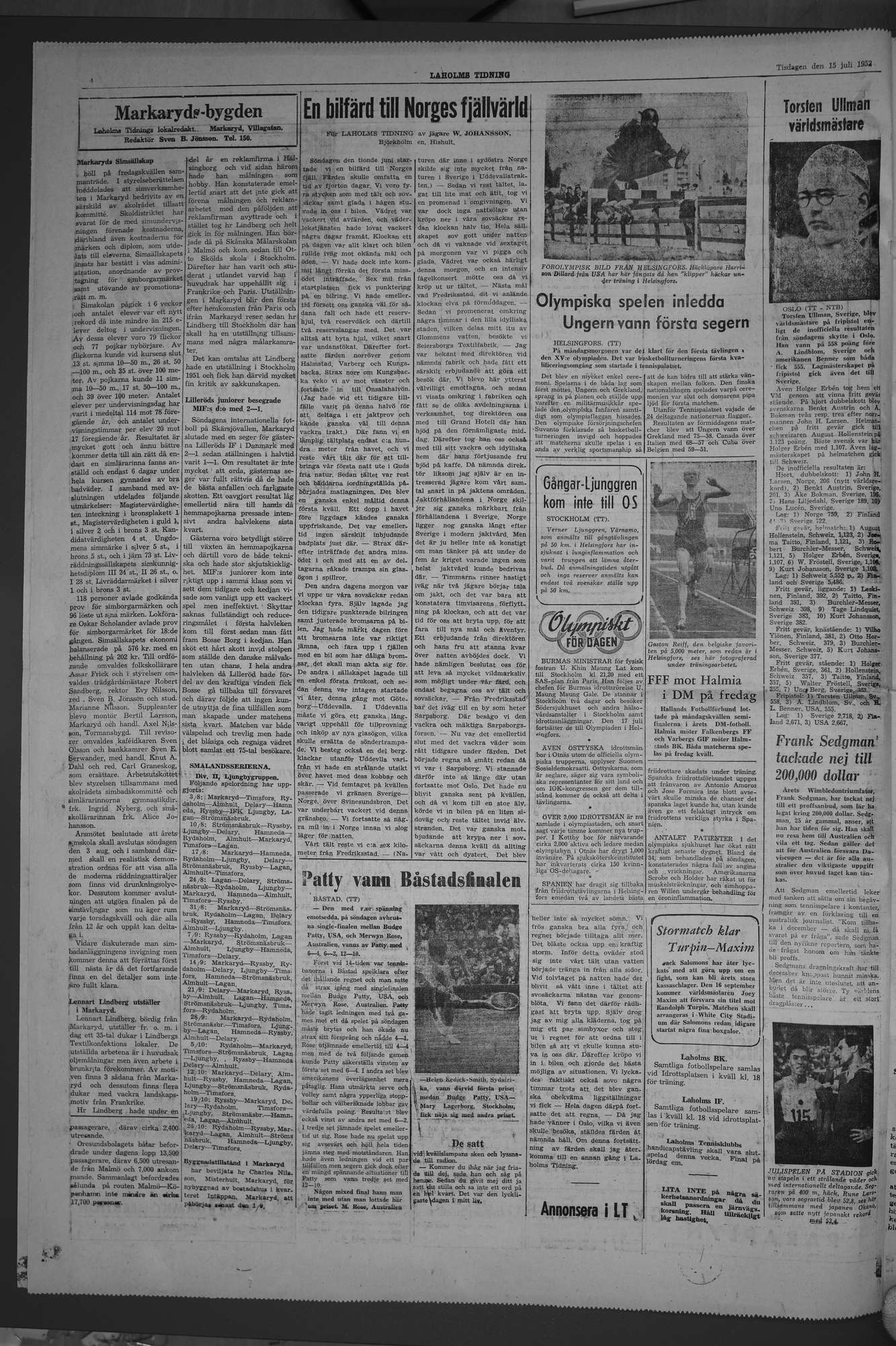 Laholms Tidning Tisdag 15 juli 1952, sida 4