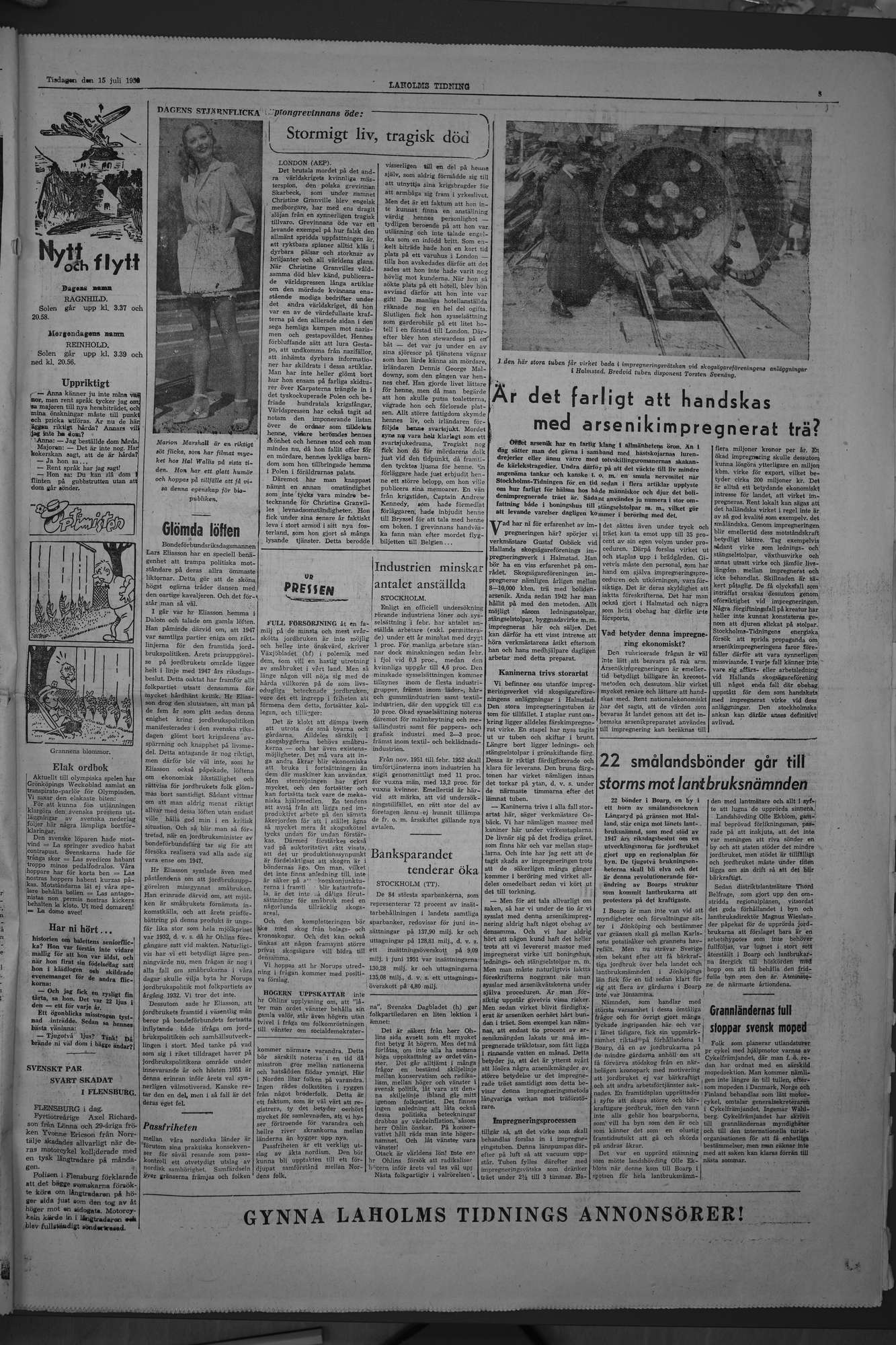 Laholms Tidning Tisdag 15 juli 1952, sida 5