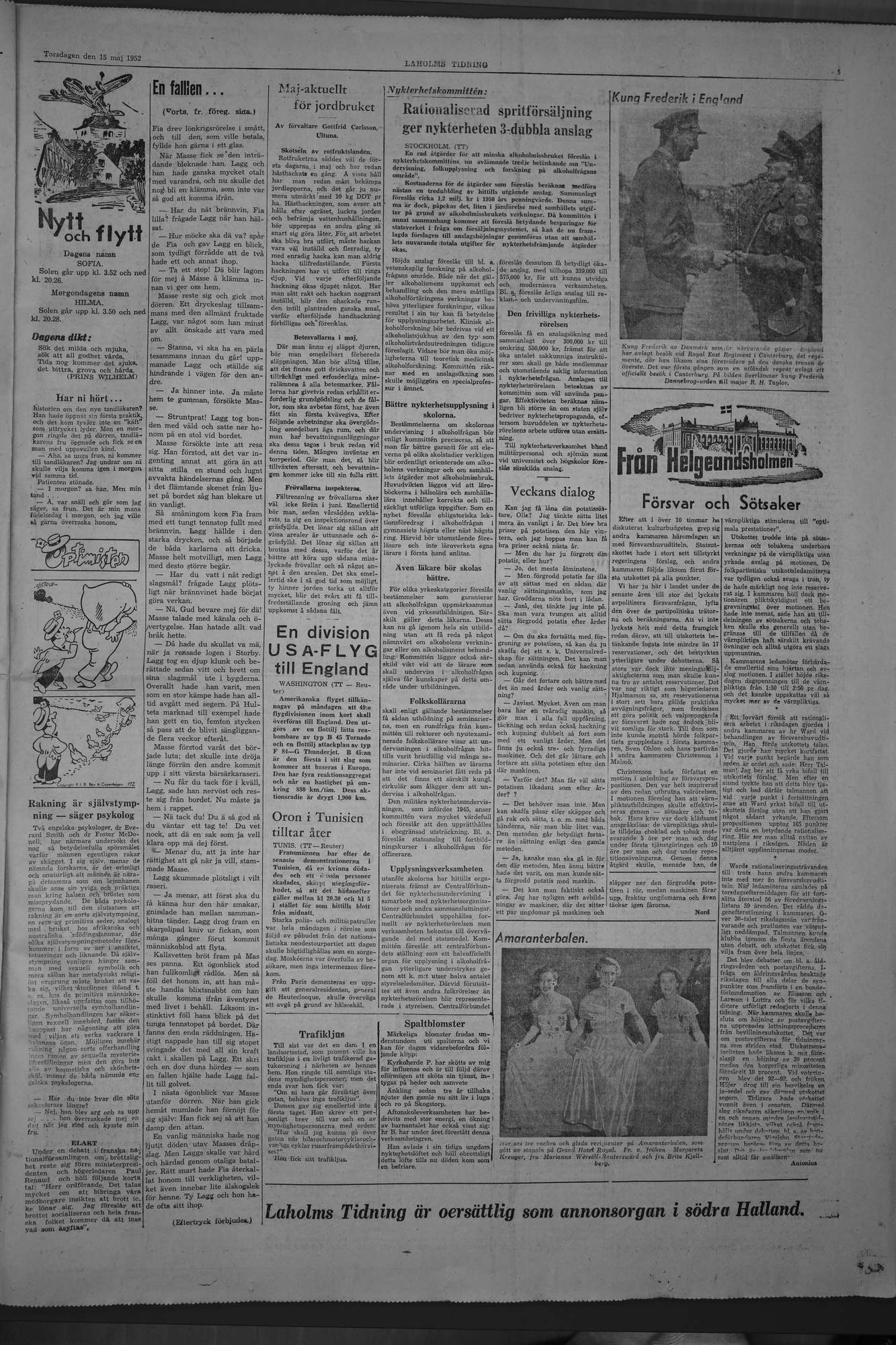 Laholms Tidning Torsdag 15 maj 1952, sida 5