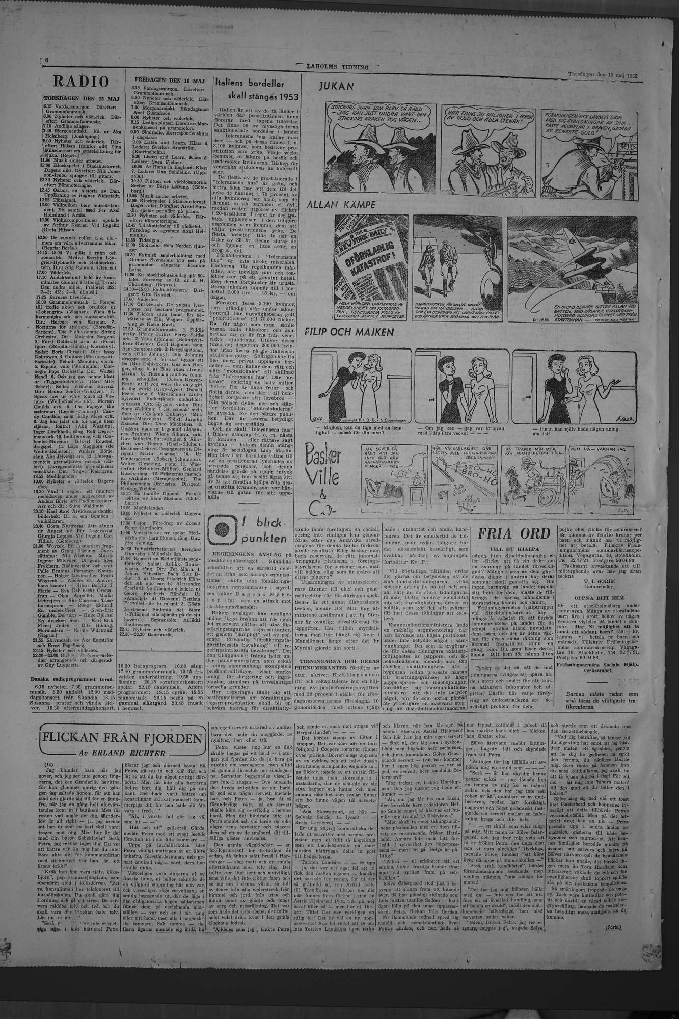 Laholms Tidning Torsdag 15 maj 1952, sida 6