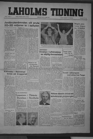 Förstasidan, Lördag 15 mars 1952