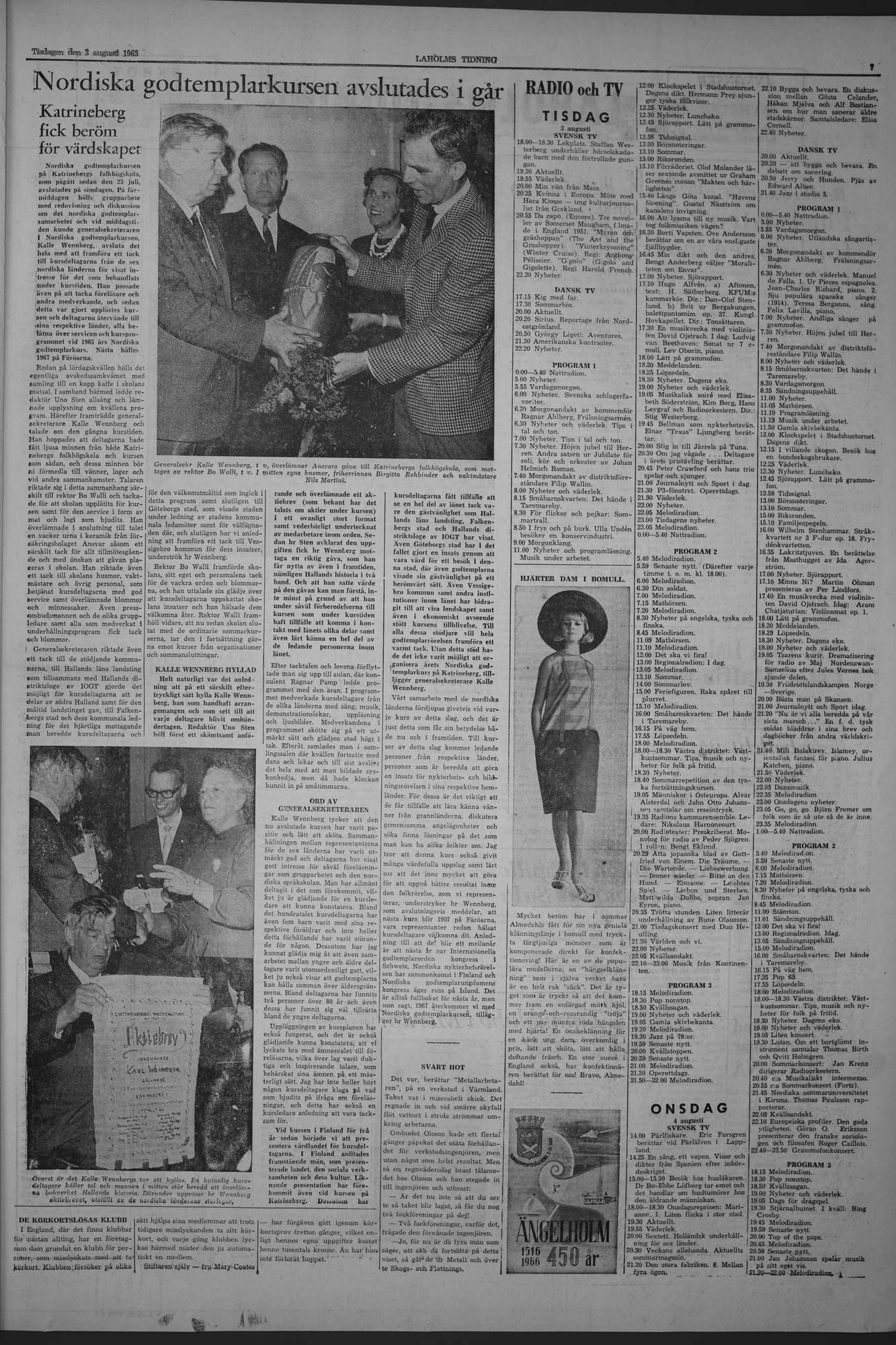 Laholms Tidning Tisdag 3 augusti 1965, sida 7