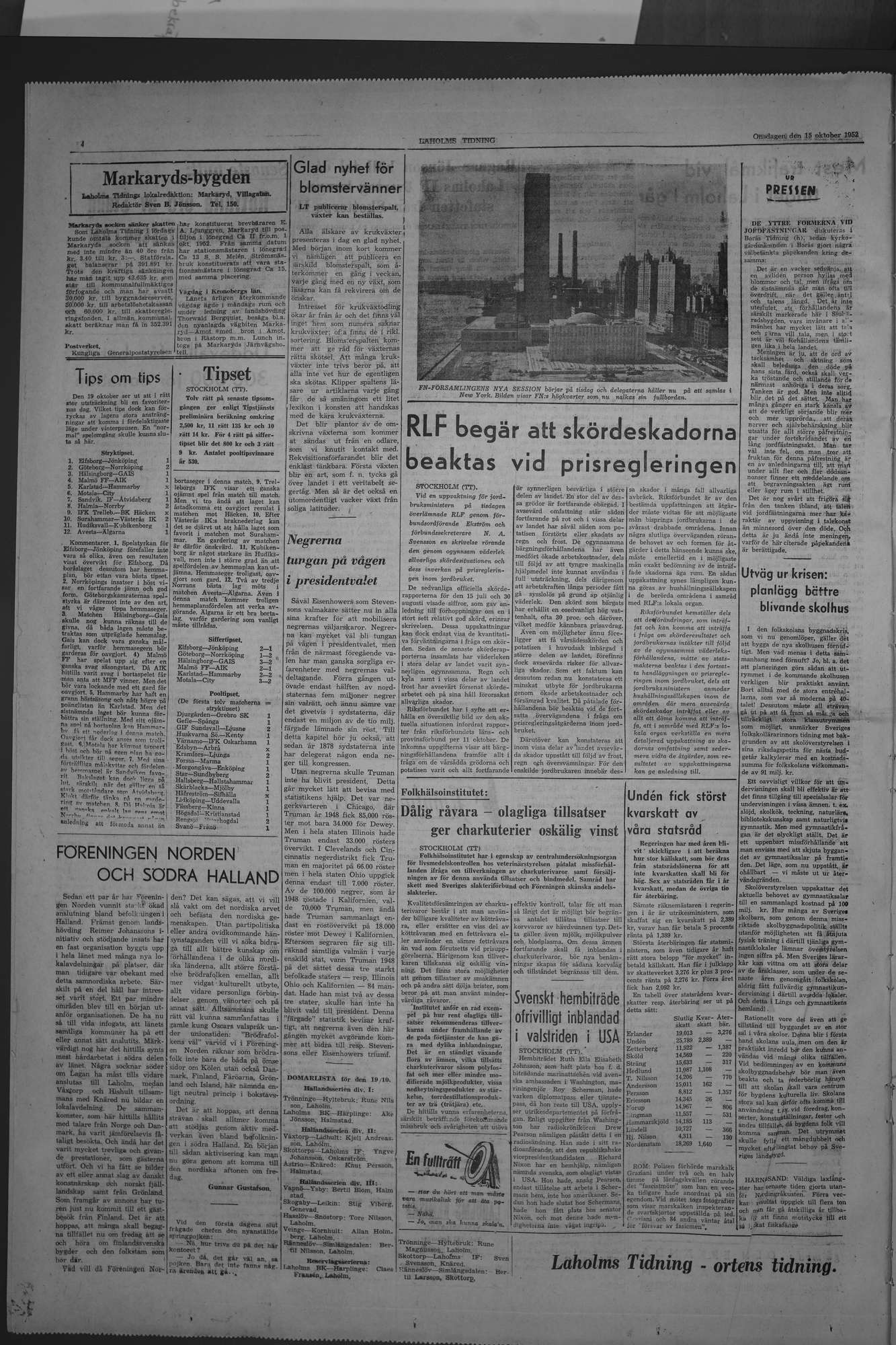 Laholms Tidning Onsdag 15 oktober 1952, sida 4