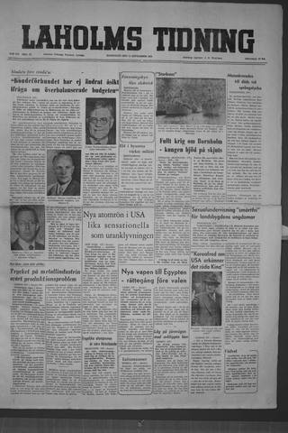 Förstasidan, Måndag 15 september 1952