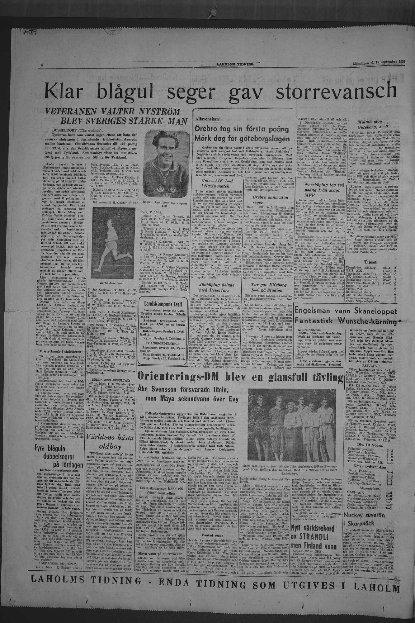 Laholms Tidning Måndag 15 september 1952, sida 4