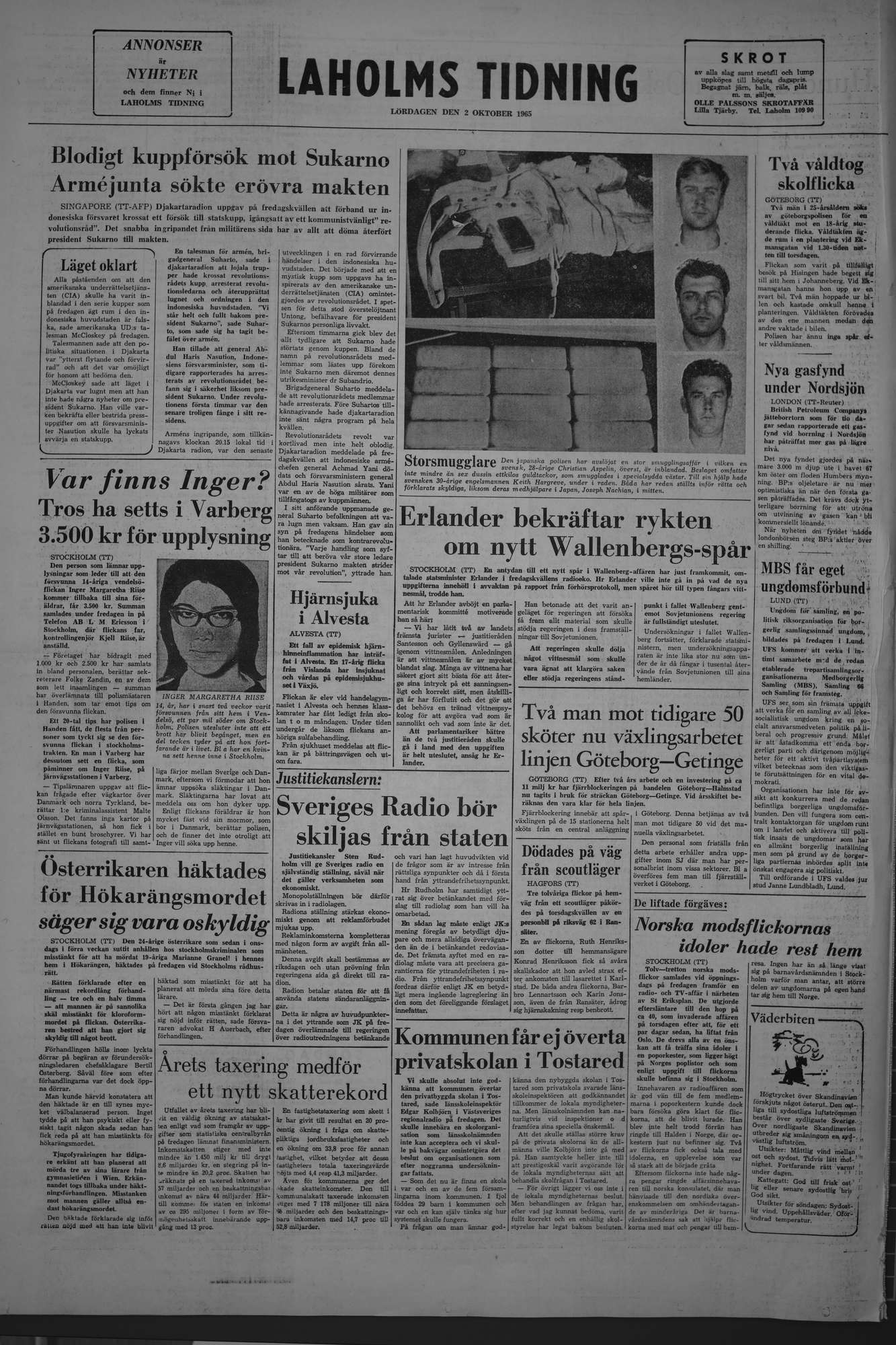 Laholms Tidning Lördag 2 oktober 1965, sida 8