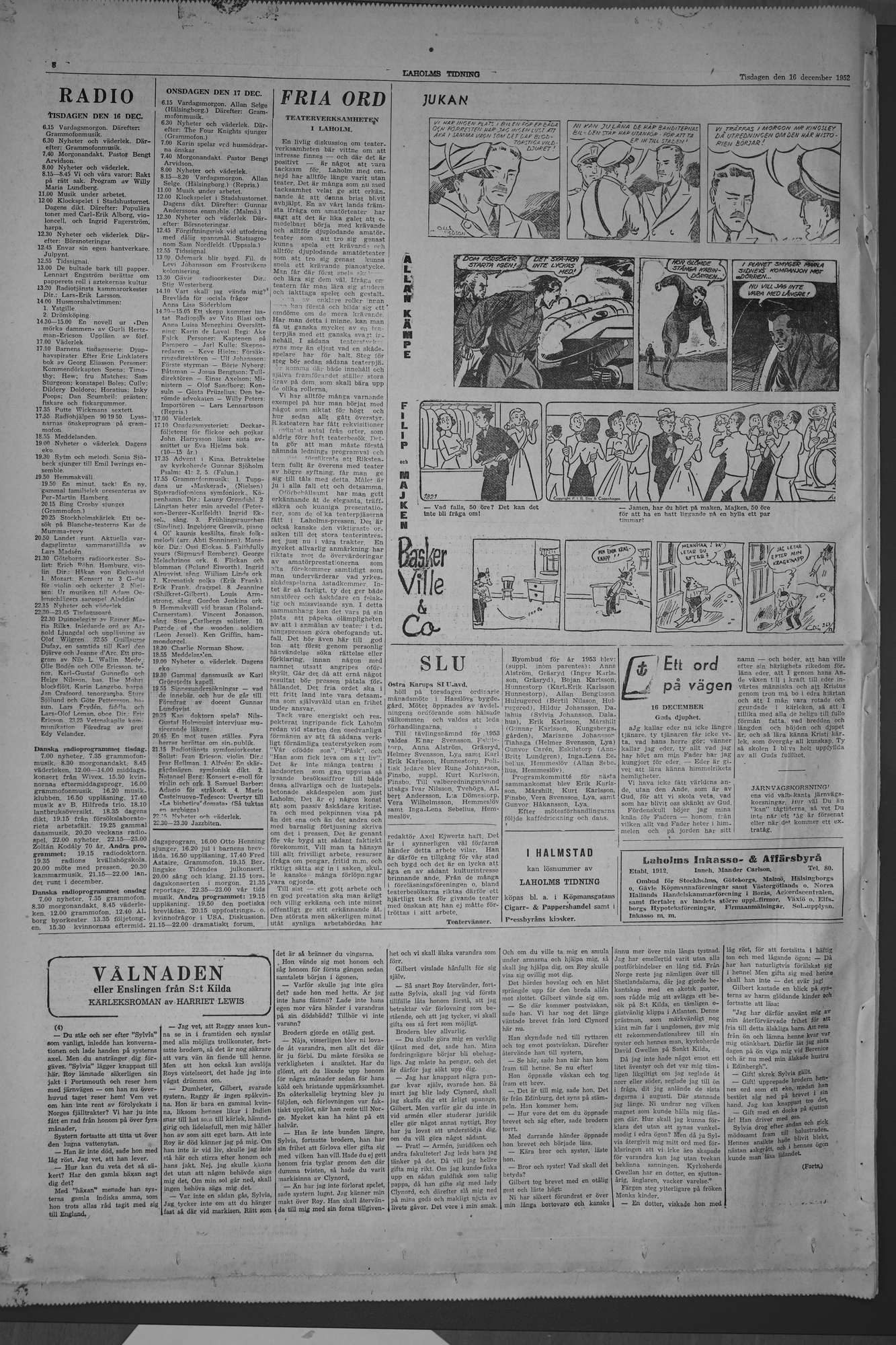 Laholms Tidning Tisdag 16 december 1952, sida 7