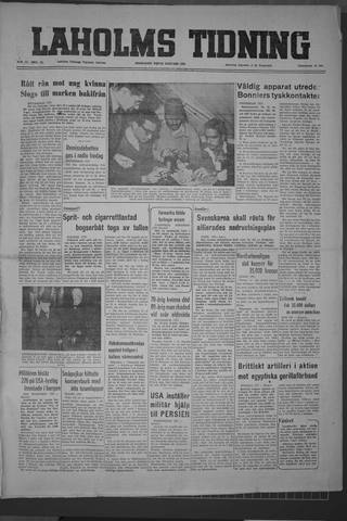 Förstasidan, Onsdag 16 januari 1952