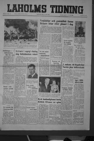 Förstasidan, Måndag 16 juni 1952