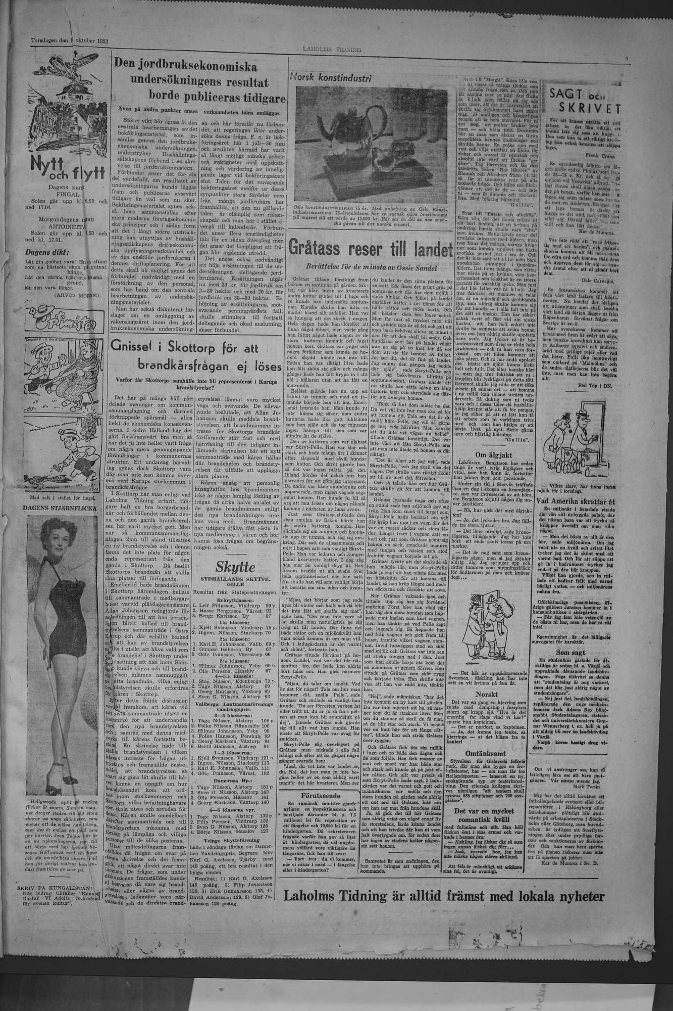Laholms Tidning Torsdag 16 oktober 1952, sida 5