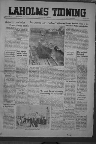 Förstasidan, Torsdag 17 juli 1952