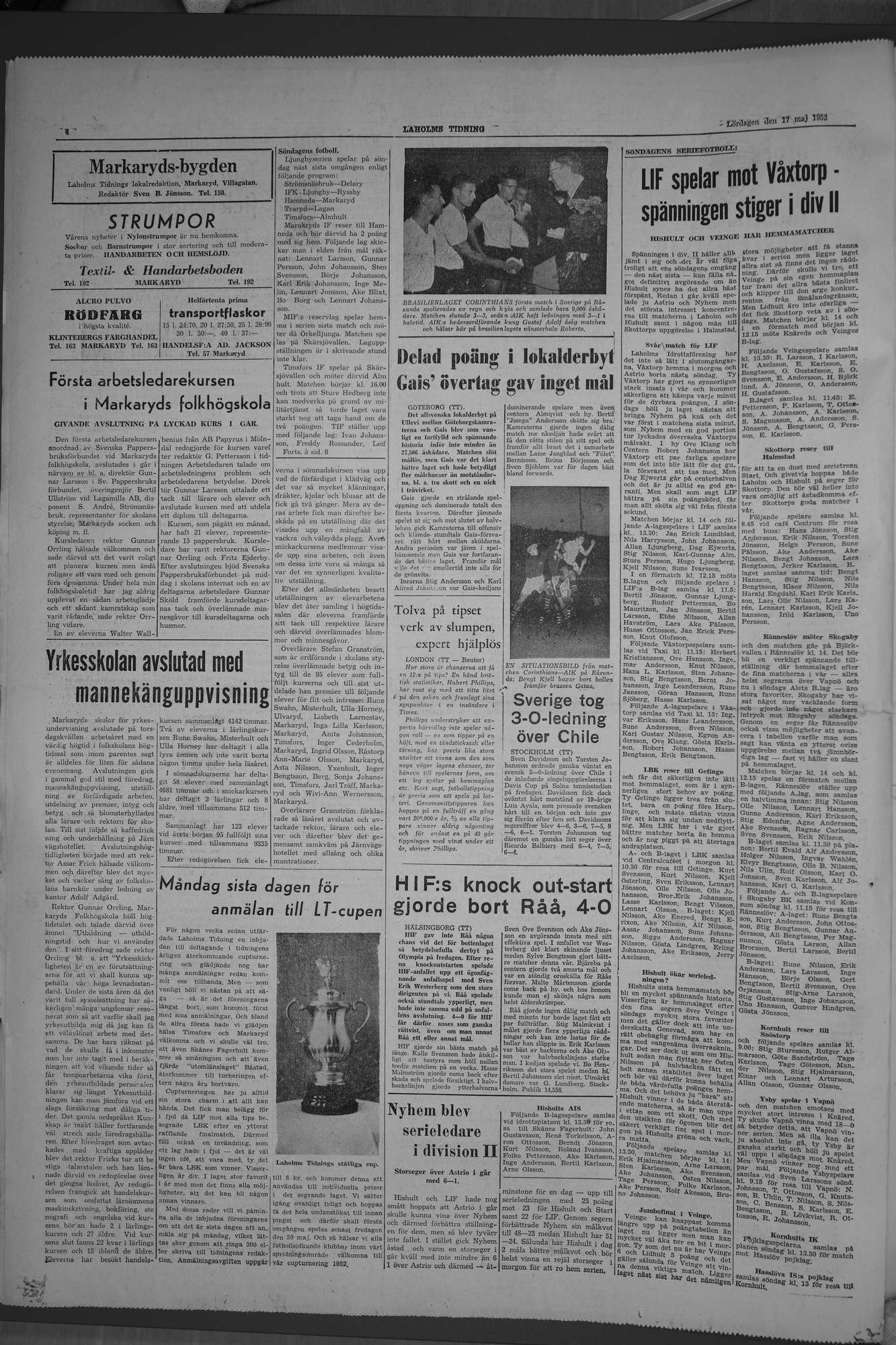 Laholms Tidning Lördag 17 maj 1952, sida 4