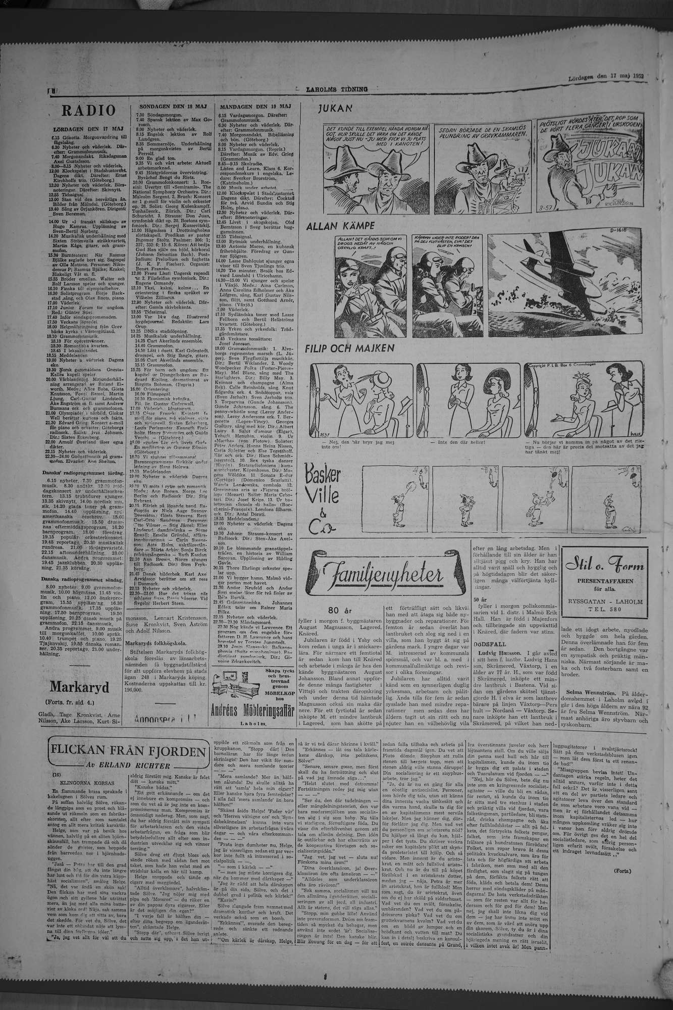 Laholms Tidning Lördag 17 maj 1952, sida 8