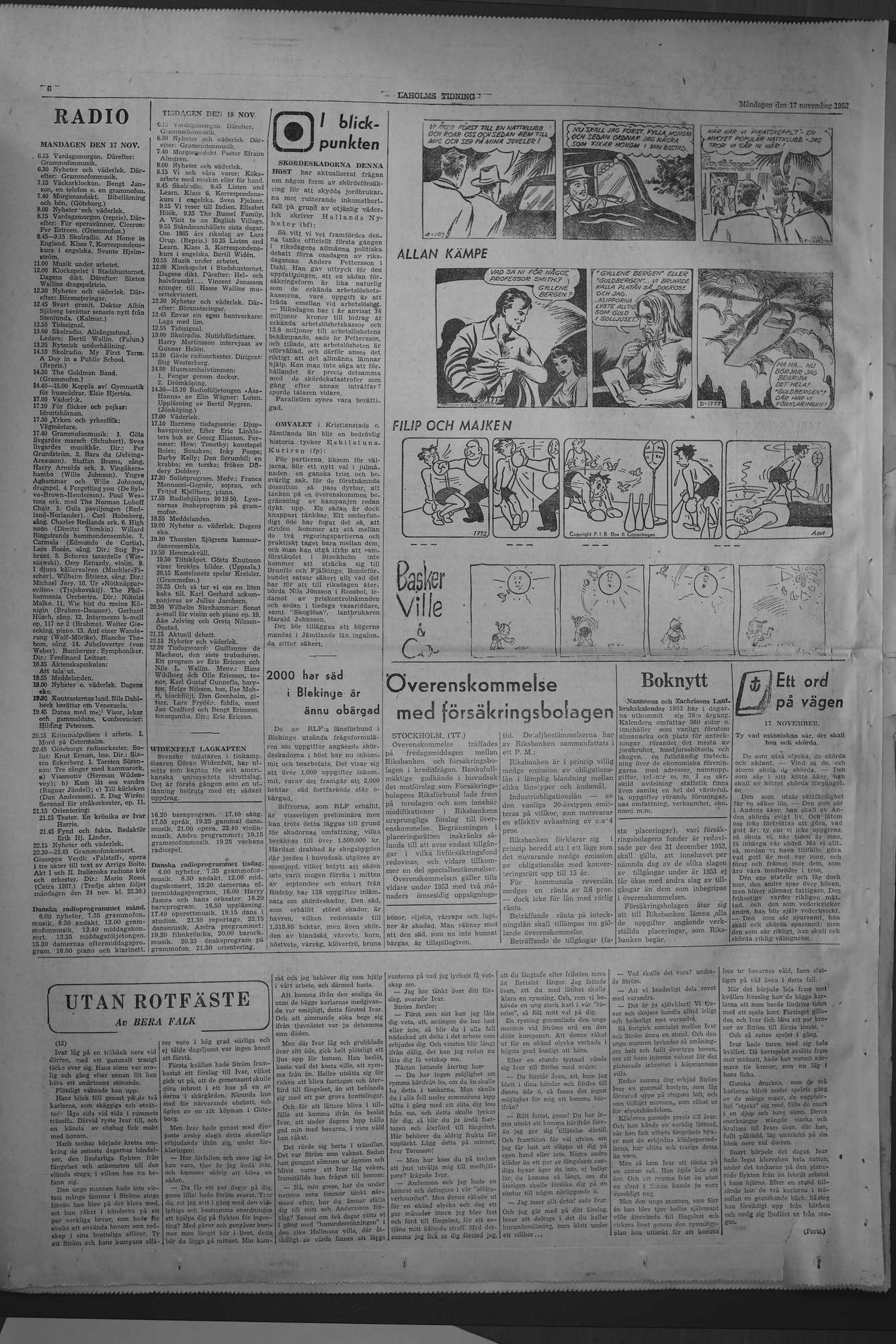 Laholms Tidning Måndag 17 november 1952, sida 6
