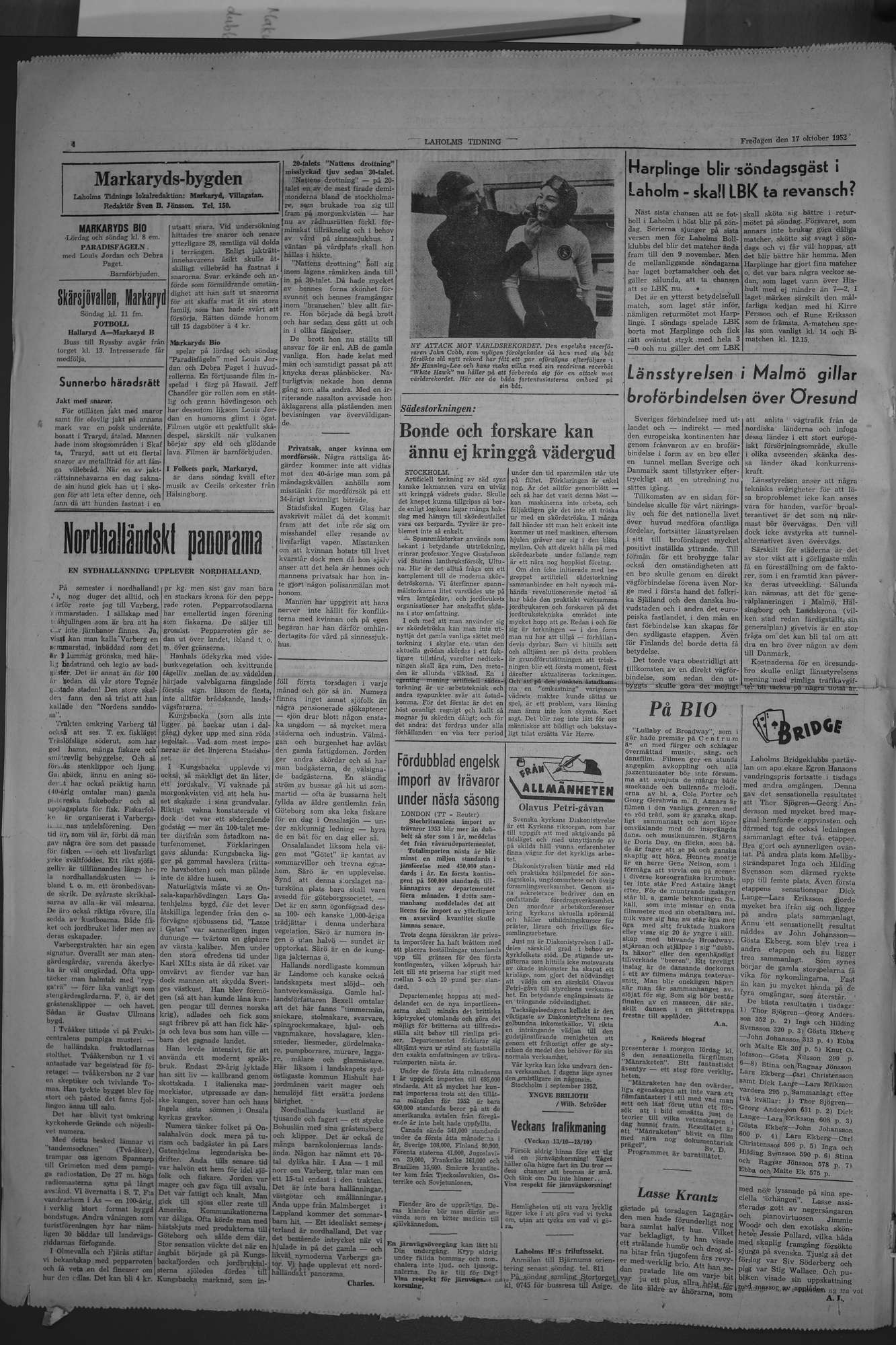 Laholms Tidning Fredag 17 oktober 1952, sida 4