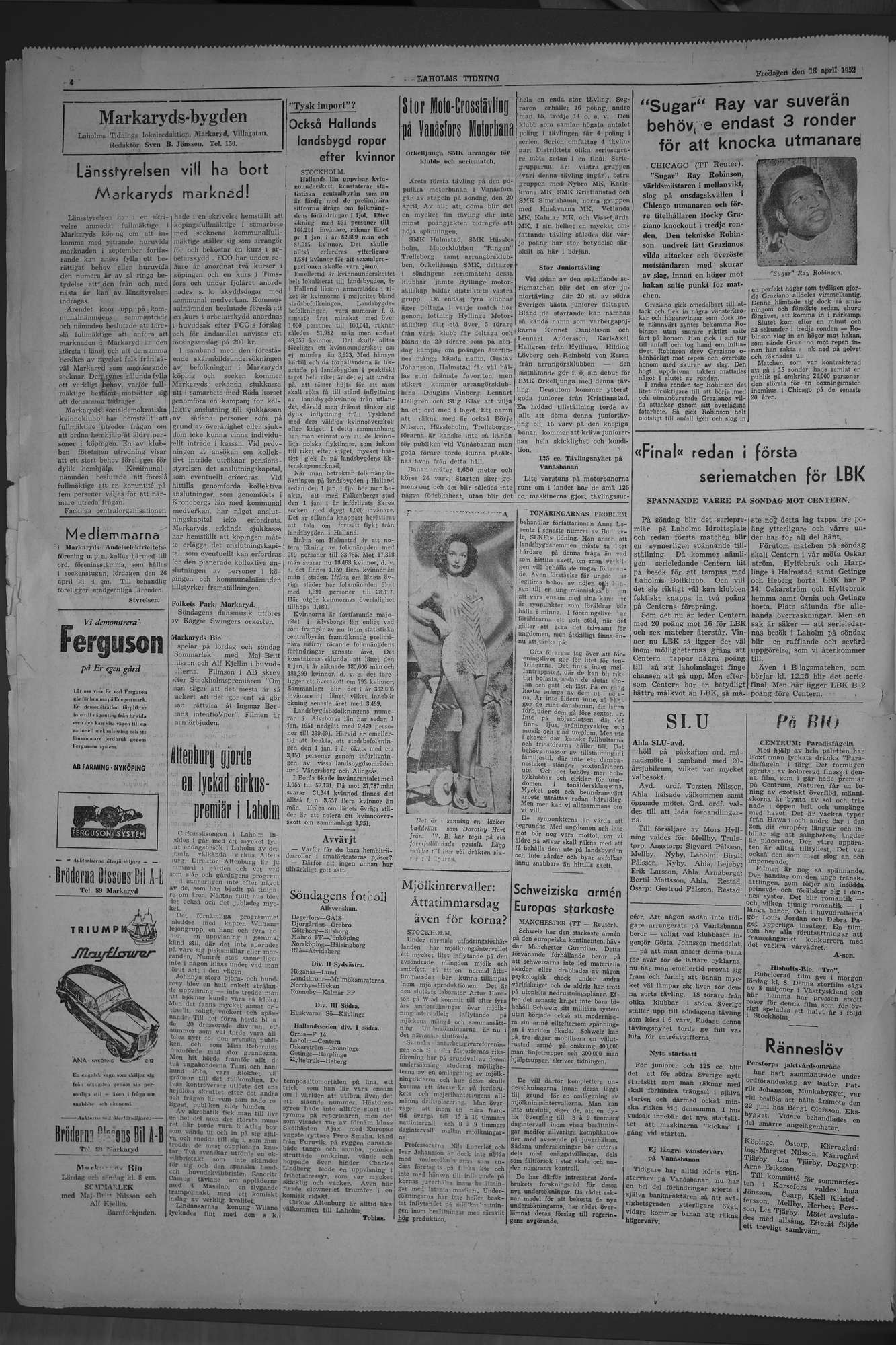 Laholms Tidning Fredag 18 april 1952, sida 4