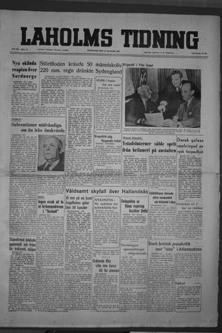 Förstasidan, Måndag 18 augusti 1952