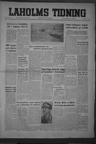 Förstasidan, Fredag 18 januari 1952