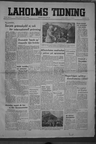 Förstasidan, Fredag 18 juli 1952