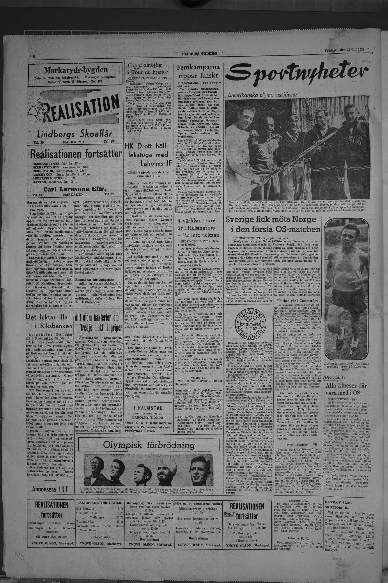Laholms Tidning Fredag 18 juli 1952, sida 4