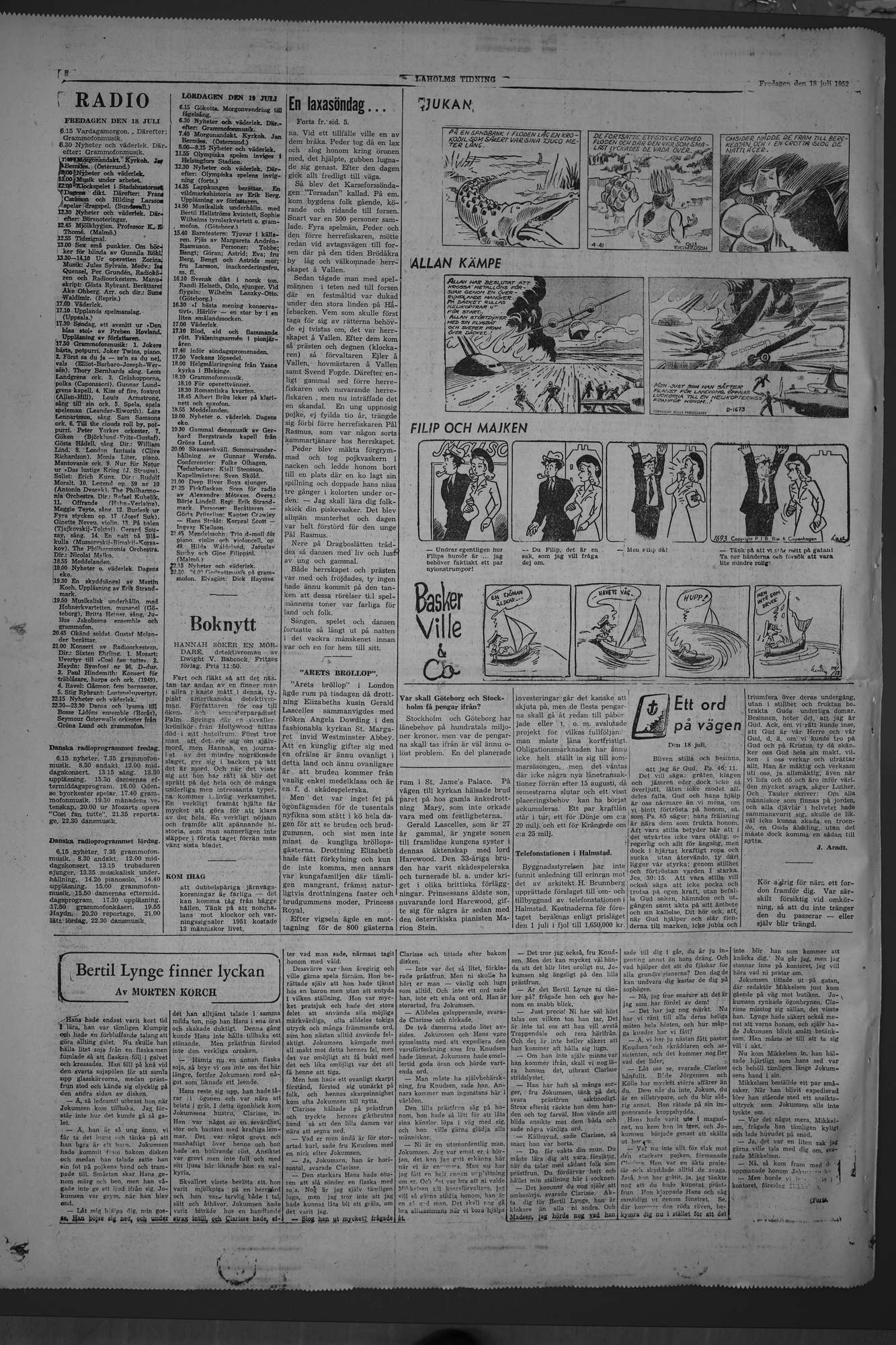 Laholms Tidning Fredag 18 juli 1952, sida 8