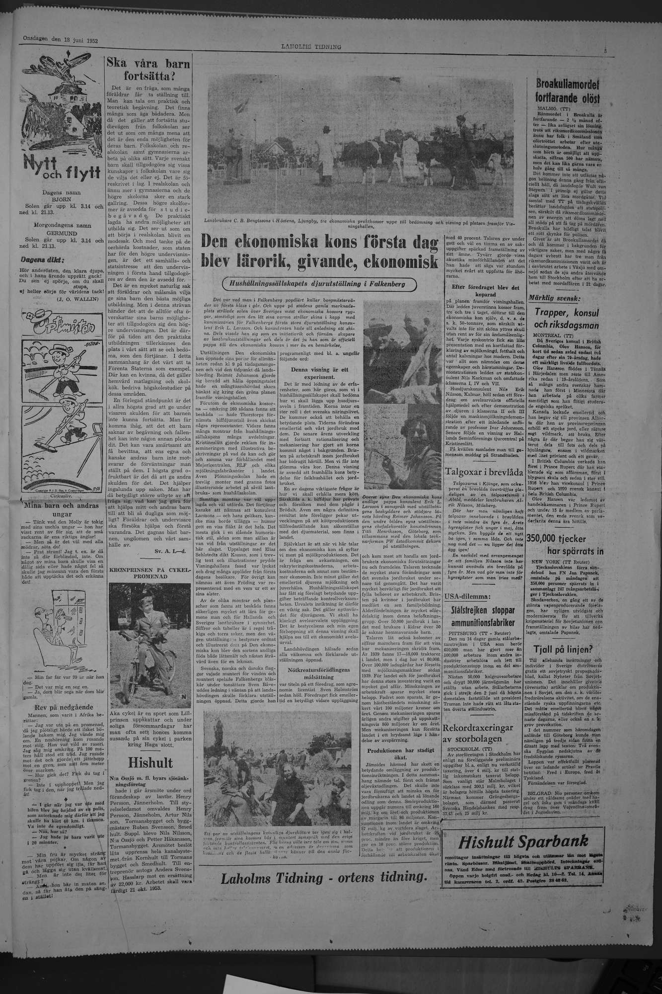 Laholms Tidning Onsdag 18 juni 1952, sida 5